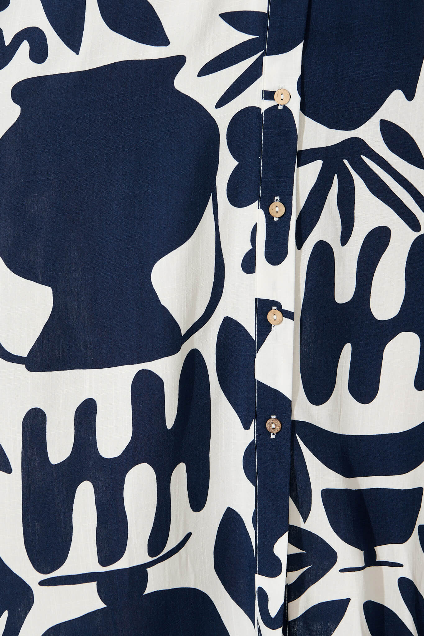 Charlotte Midi Shirt Dress In Navy and White Print