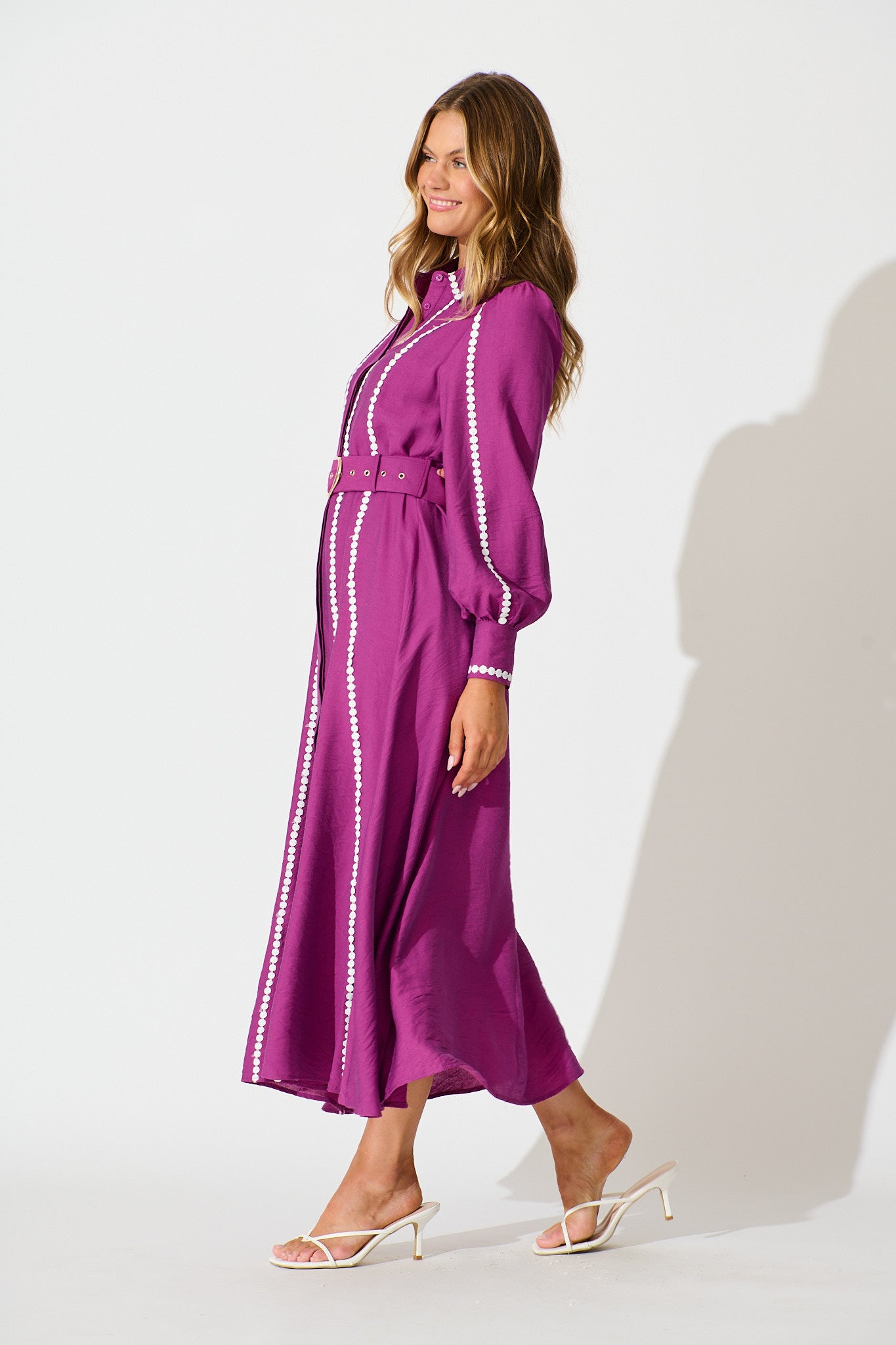 Lovingly Maxi Shirt Dress in Plum