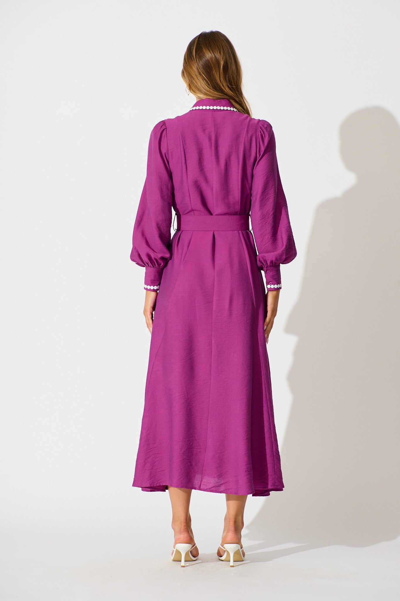 Lovingly Maxi Shirt Dress in Plum