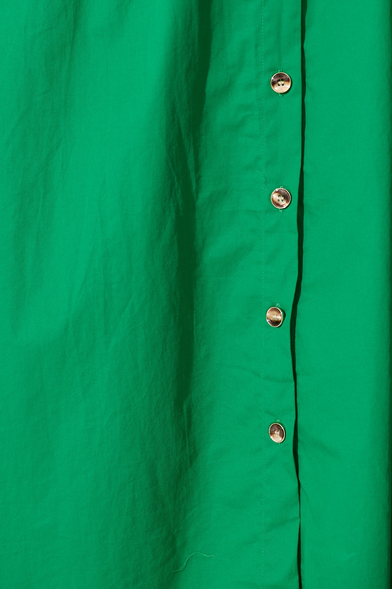 Adrienne Midi Shirt Dress in Green Cotton