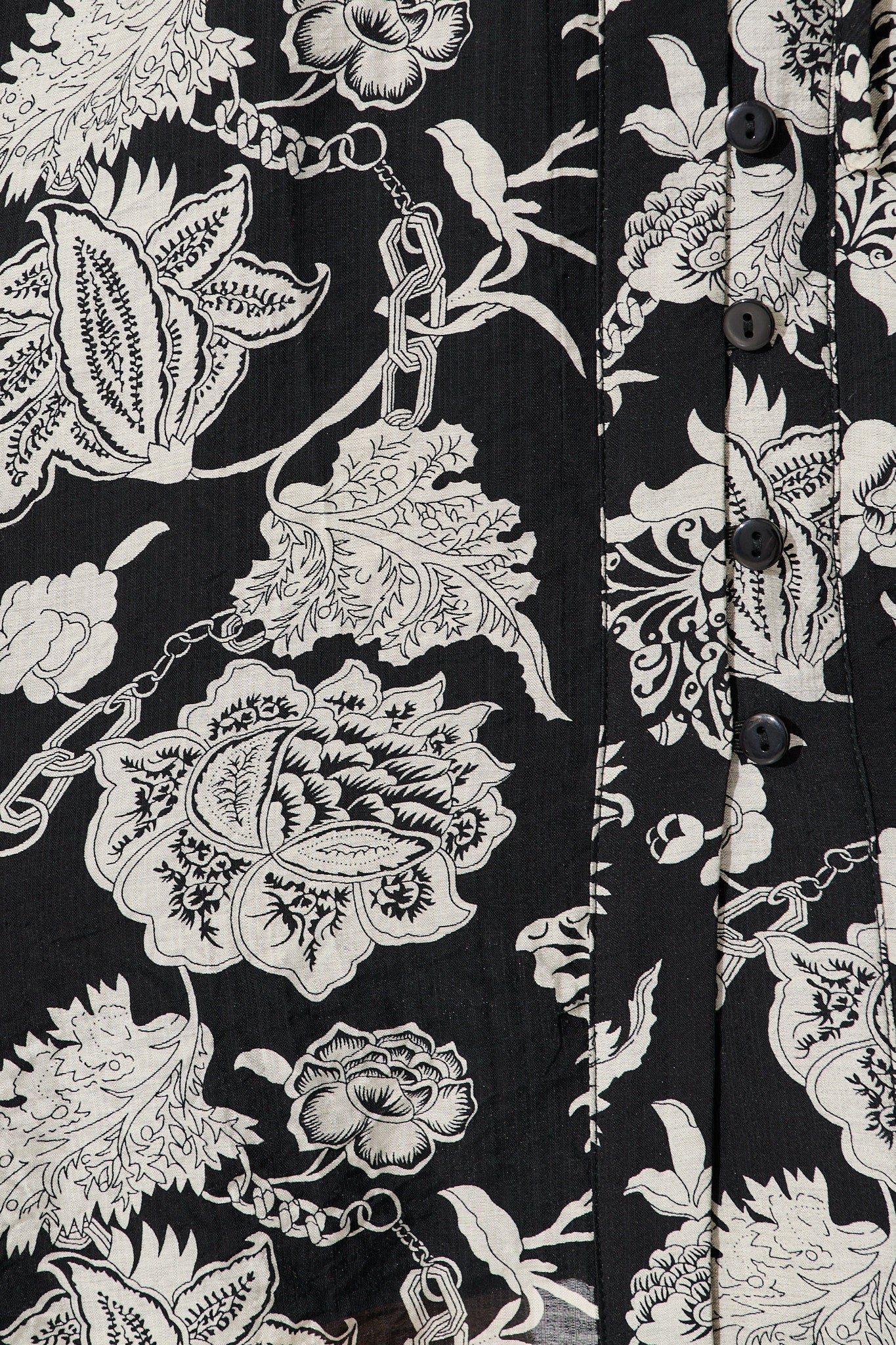 Fleur Dress in Black with White Print