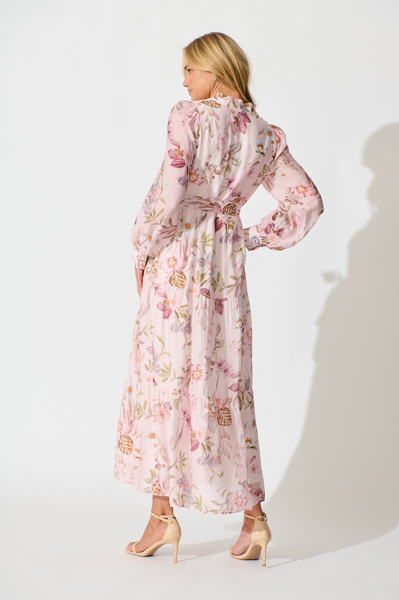 Whisper Maxi Dress in Pink Floral