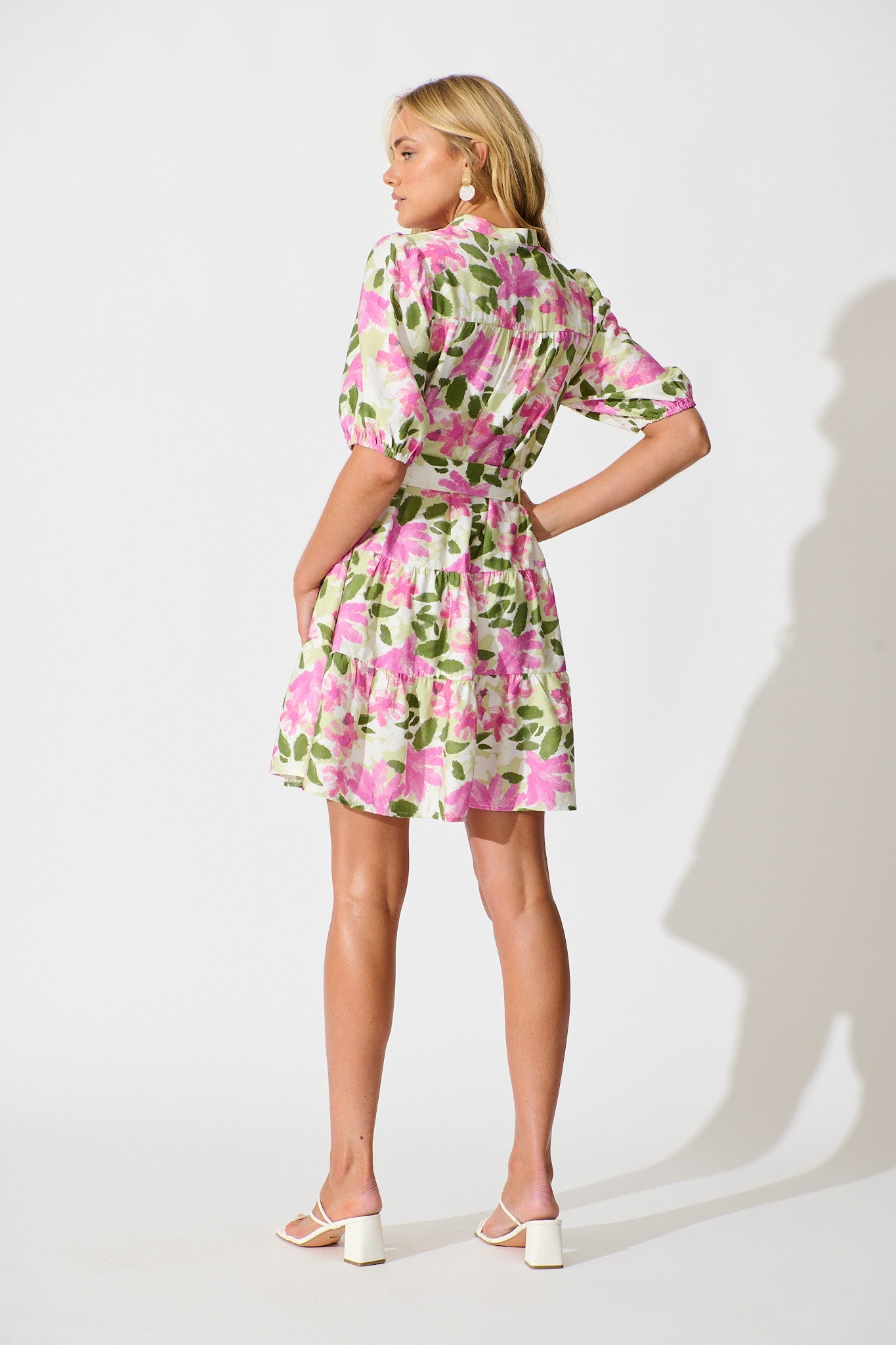Adara Dress in Pink and Green Floral