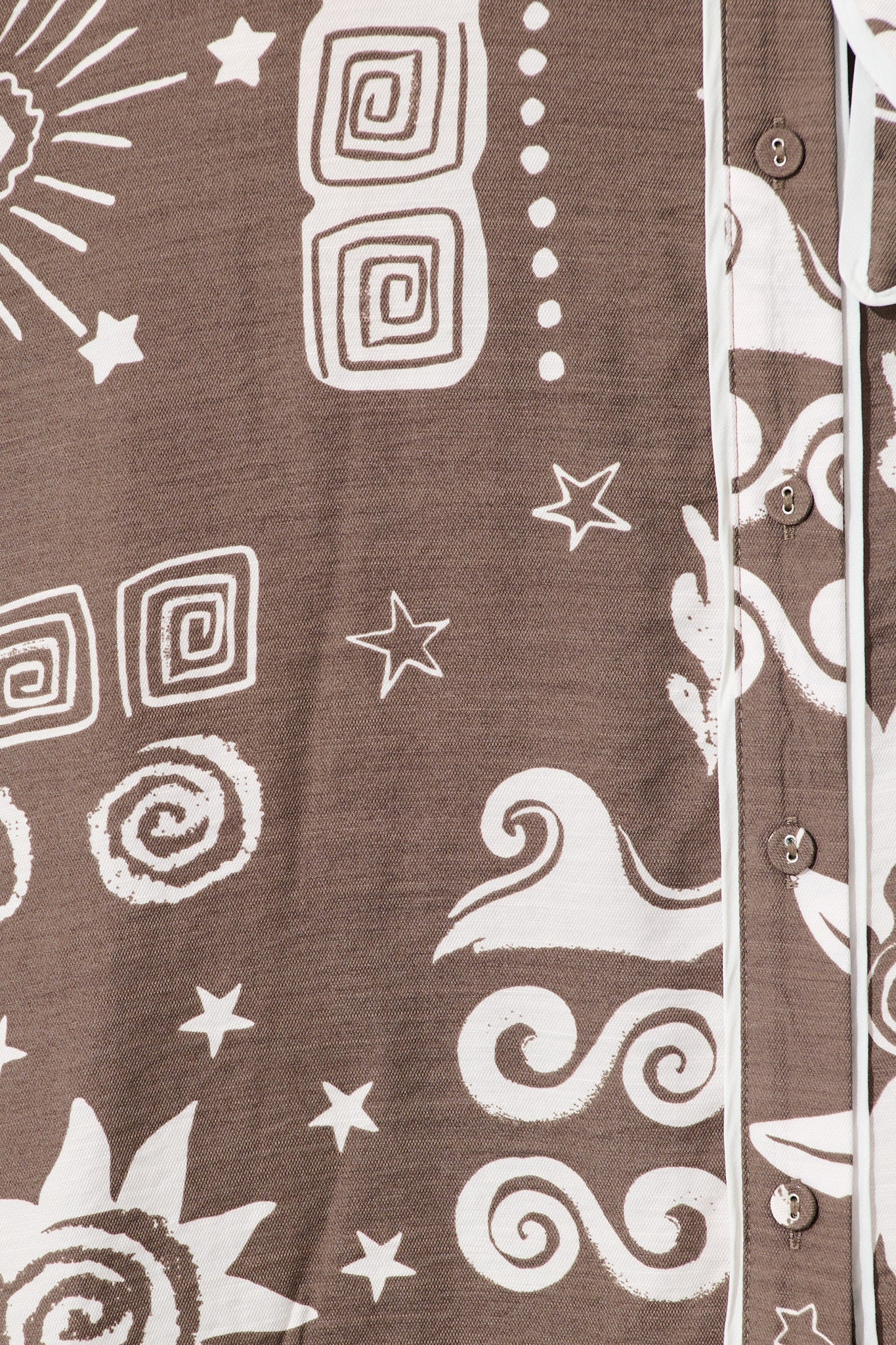 Norah Midi Shirt Dress in Mocha and White print