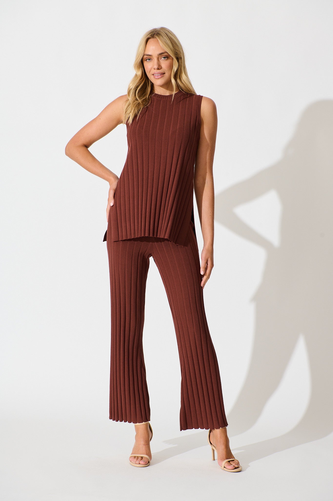 Solange Knit Top in Chocolate