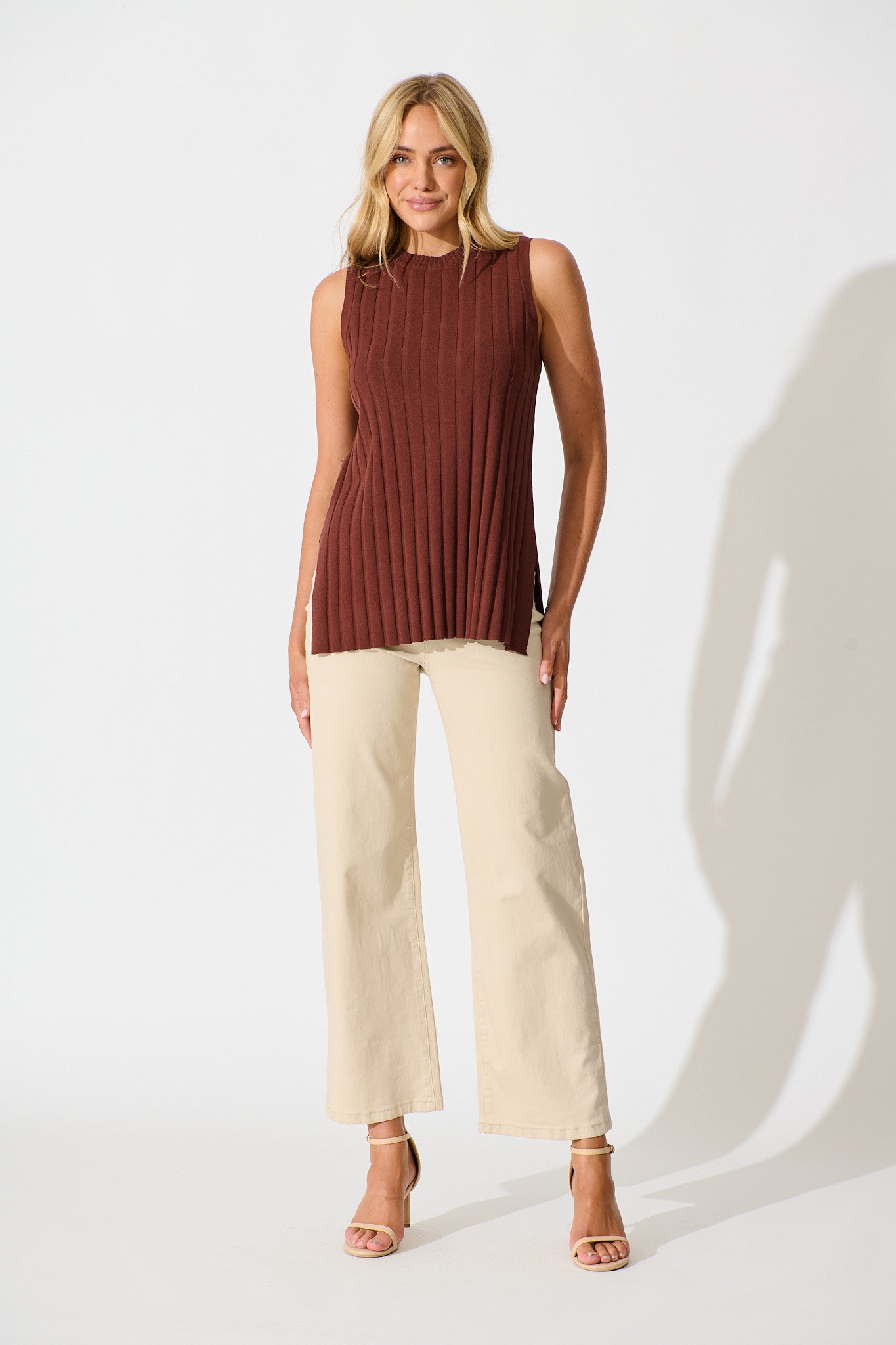 Solange Knit Top in Chocolate