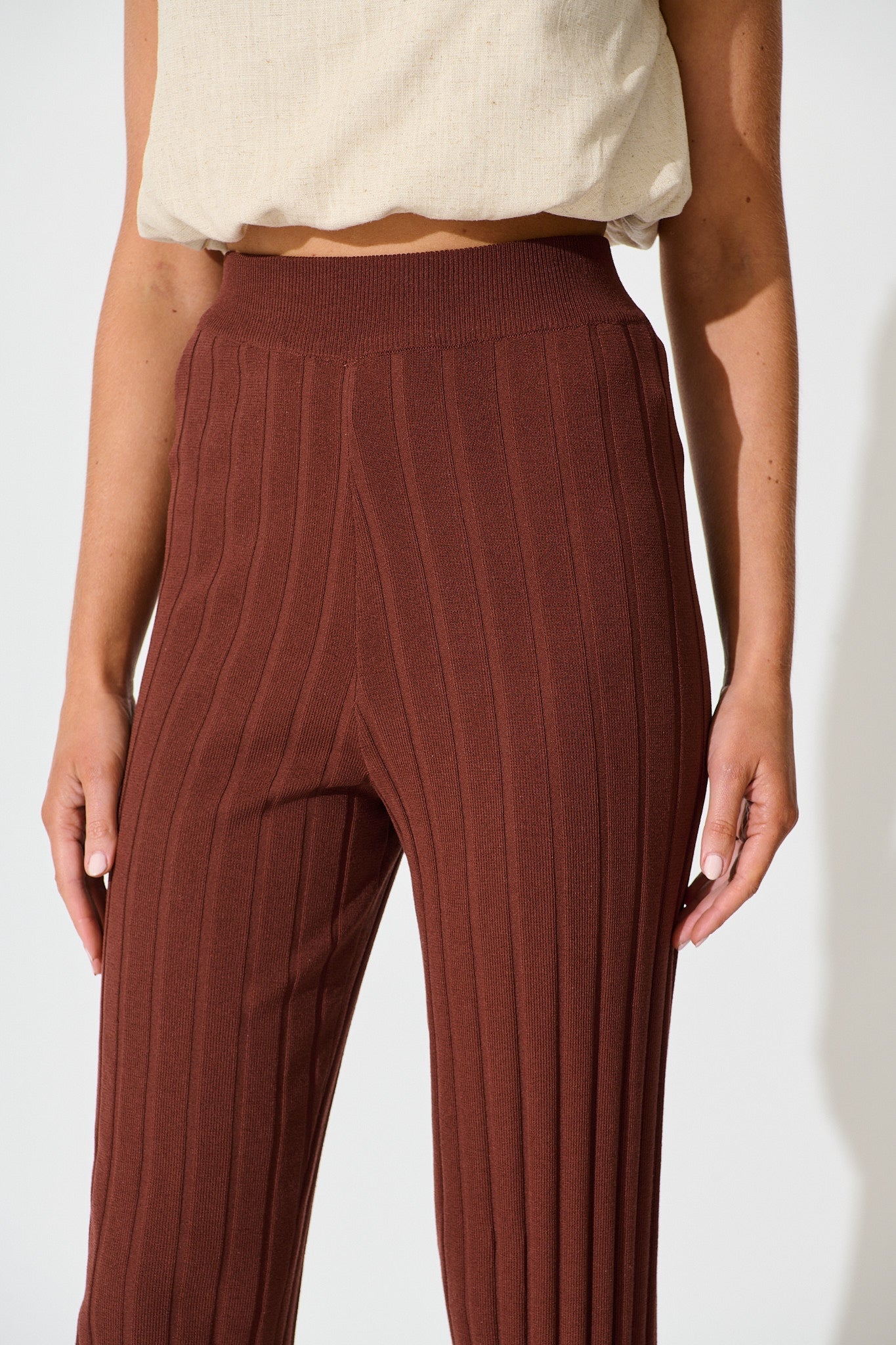 Soraya Knit Pant in Chocolate