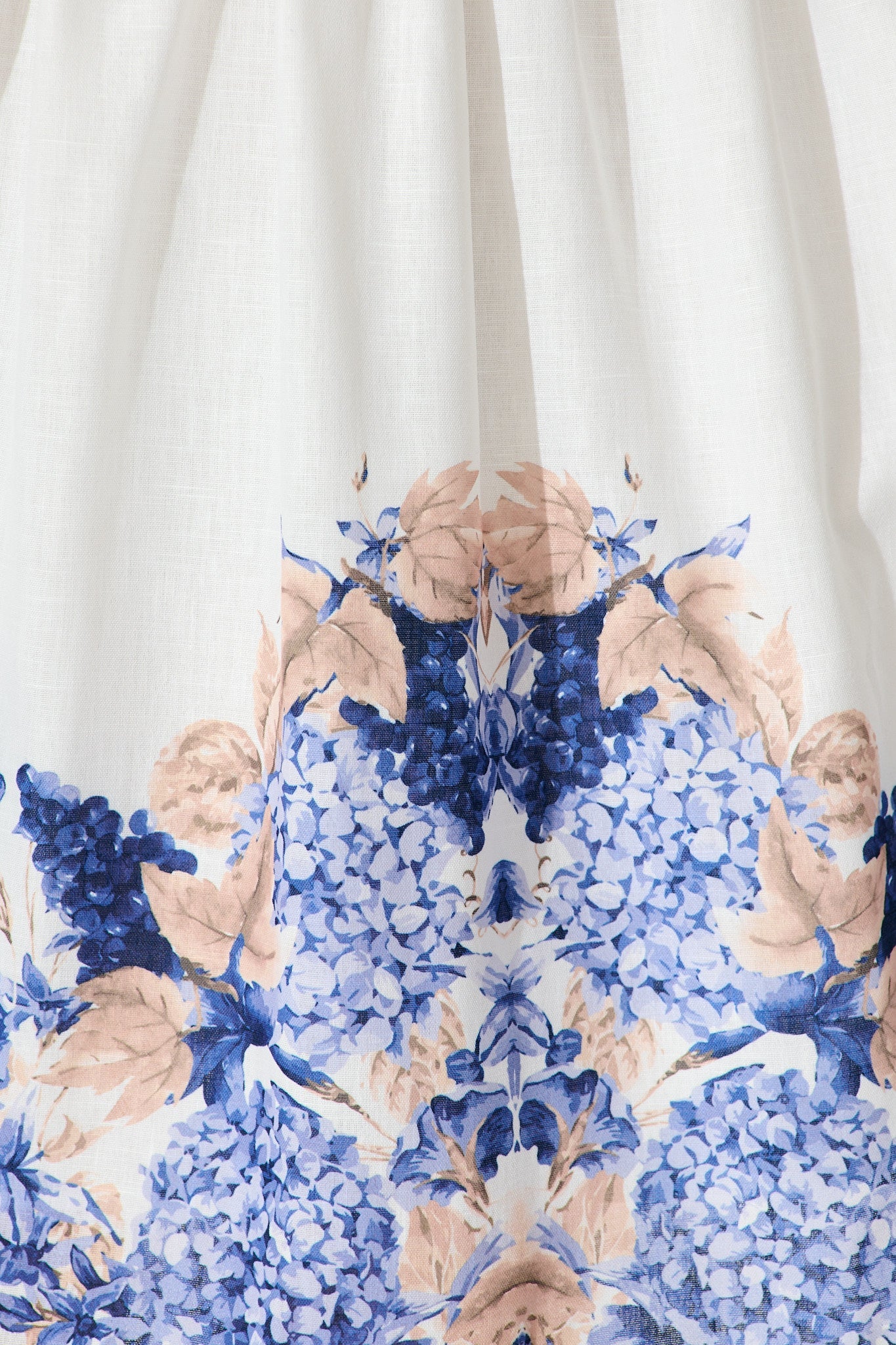 Clarion Dress in White Border Floral Linen Blend