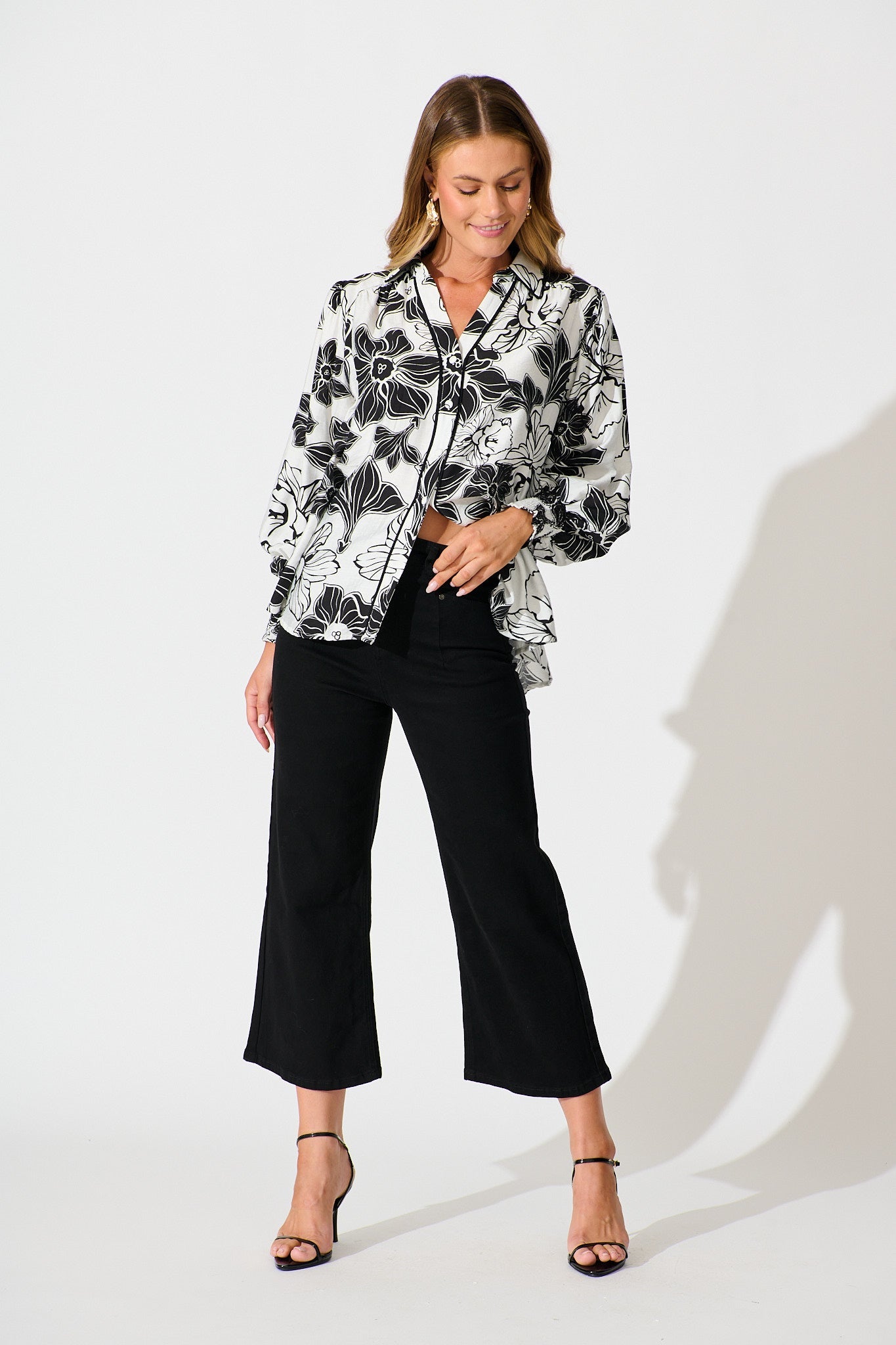 Colette Shirt in Black Floral