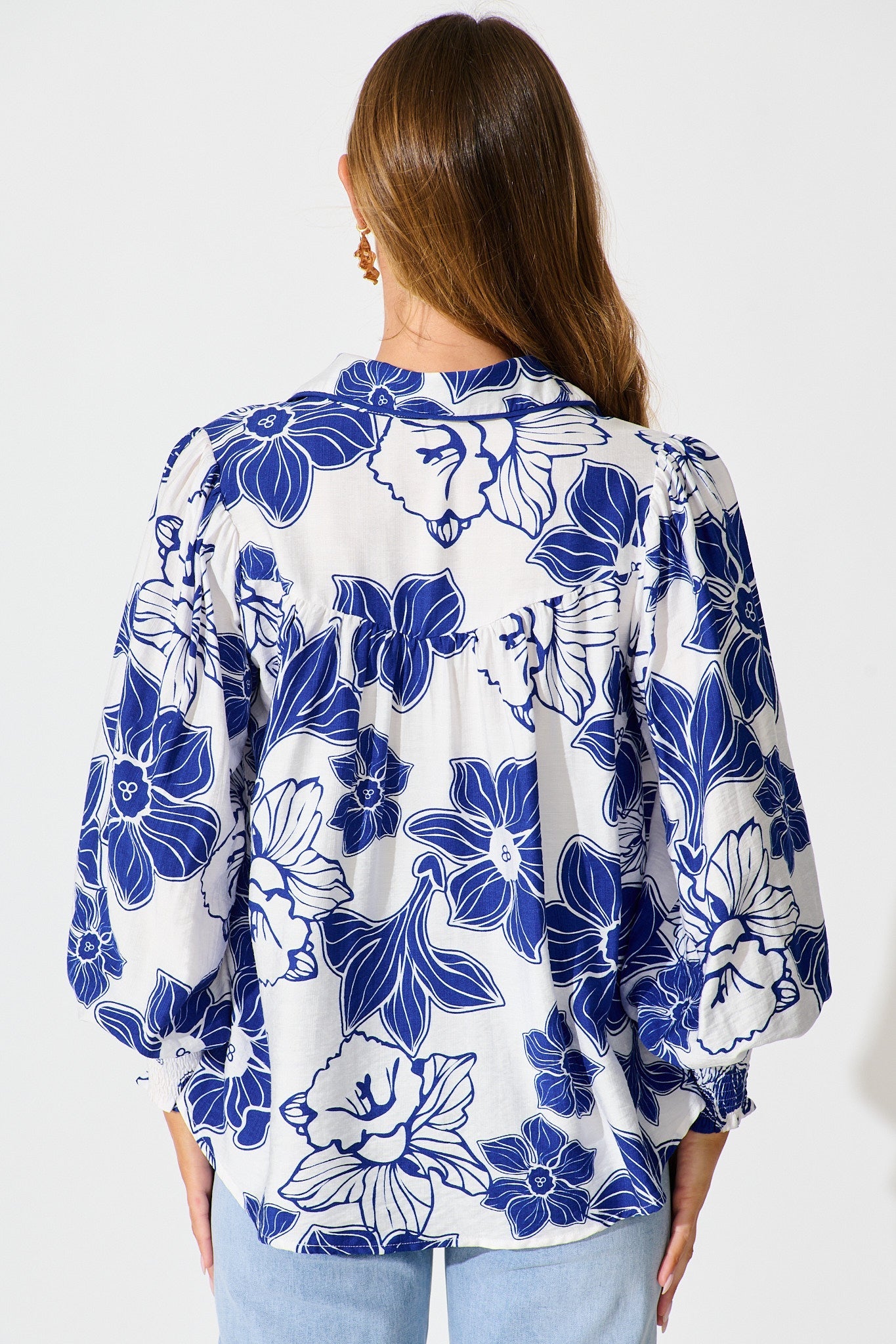 Colette Shirt in Cobalt Floral