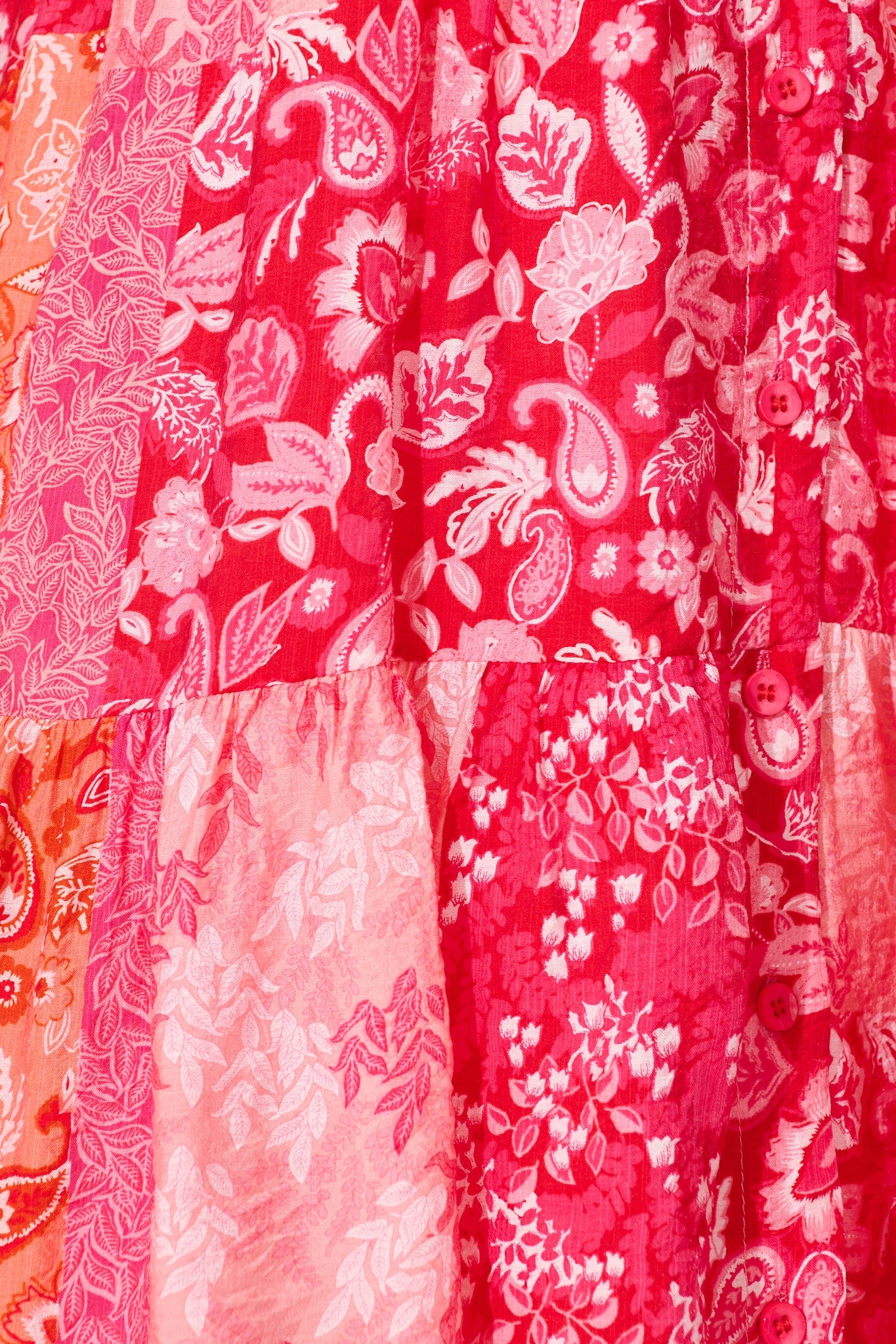 Adeline Shirt Dress in Multi Pink Patchwork