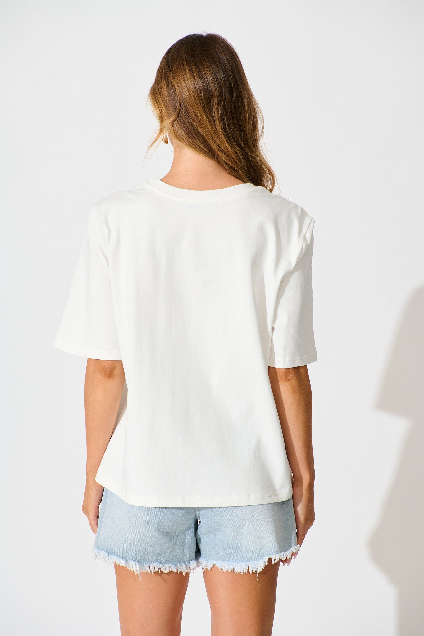 In the Groove T Shirt In White With Lemon Print Cotton