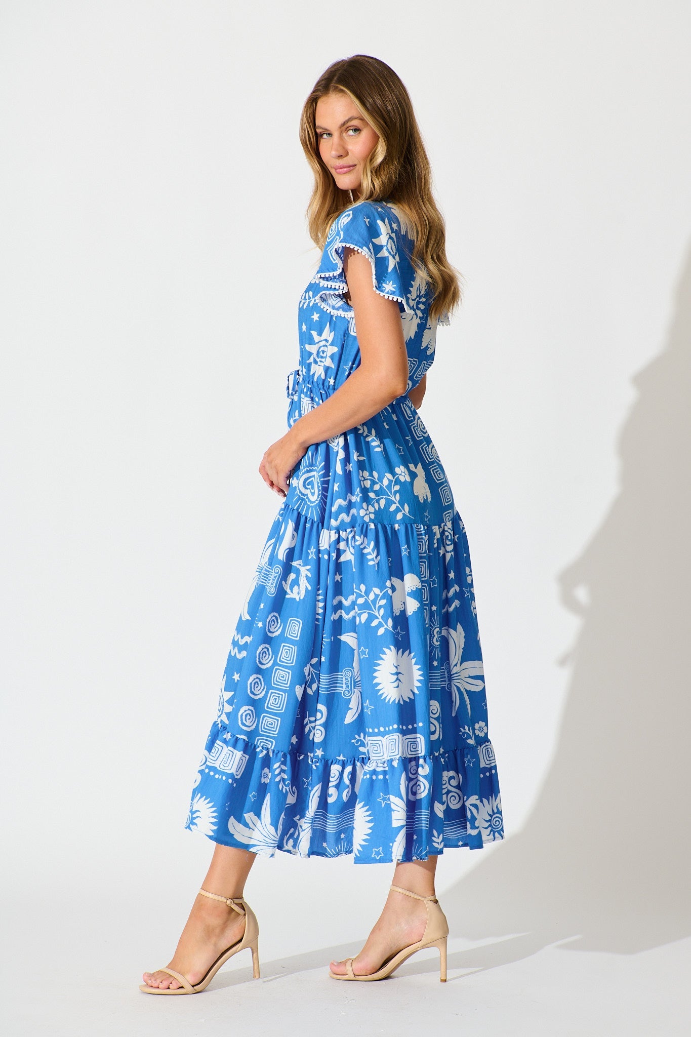Alice Maxi Dress in Blue Print
