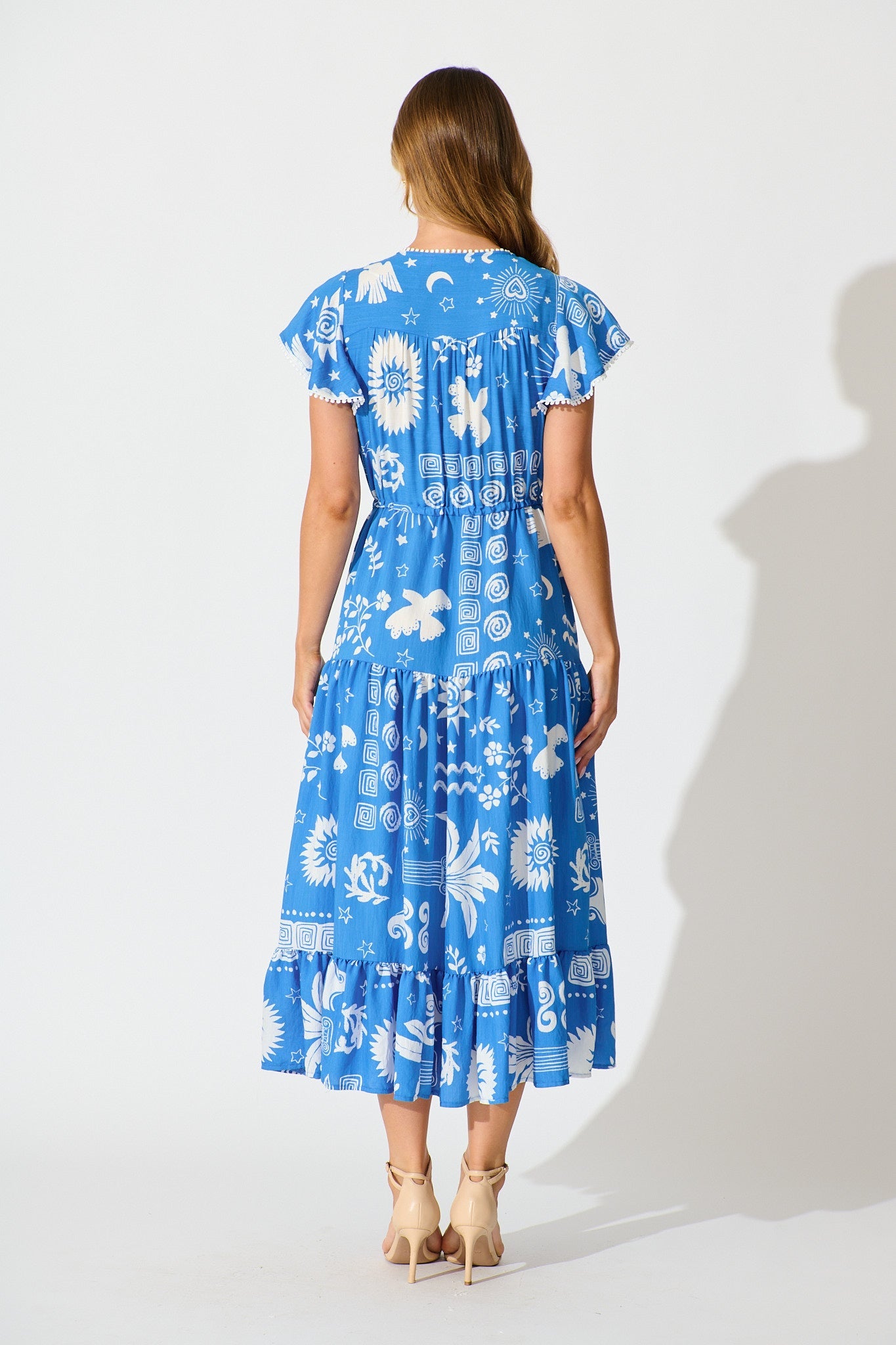 Alice Maxi Dress in Blue Print