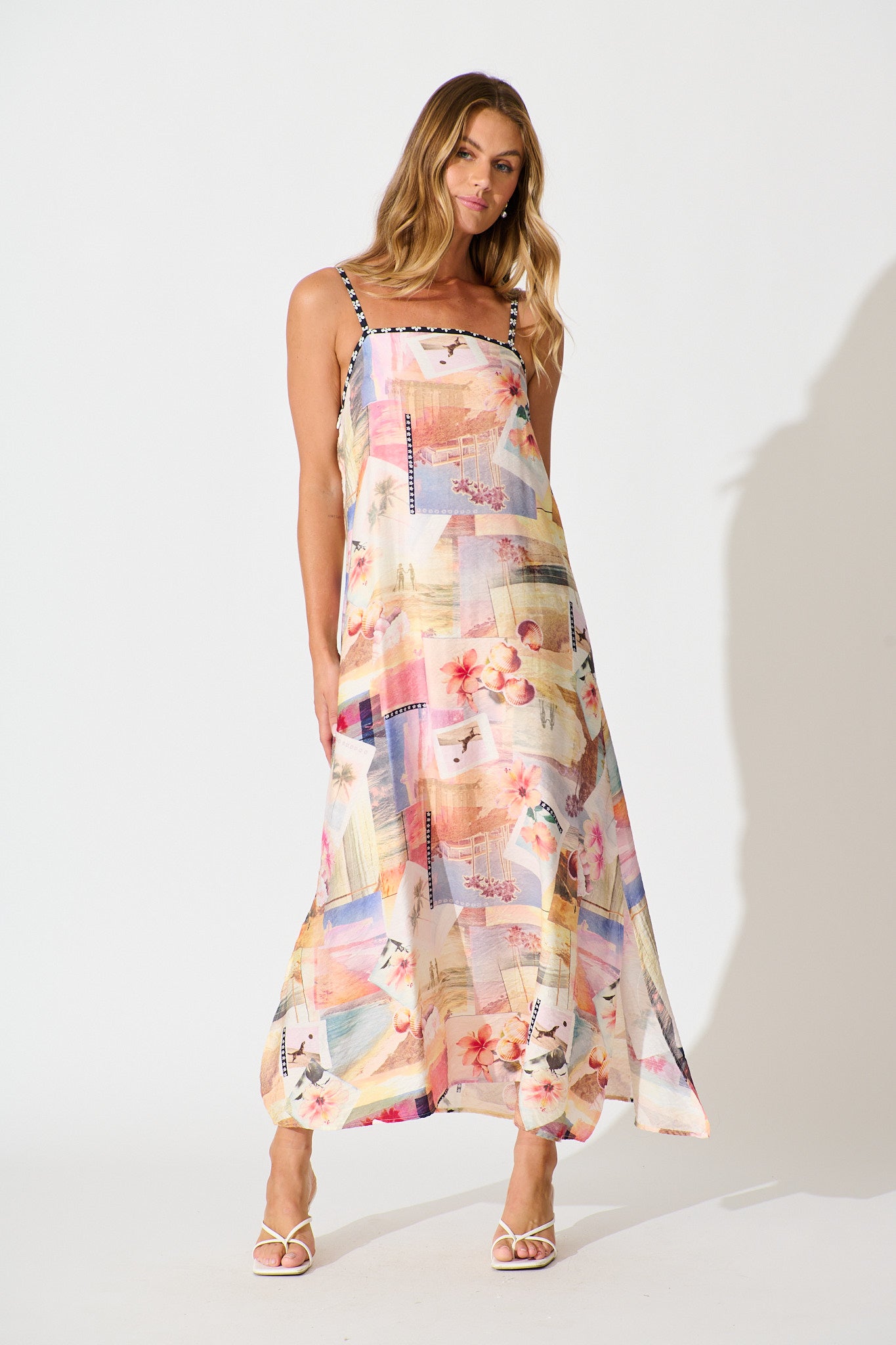 Post Cards From Palm Springs Maxi Sundress in Multi Print