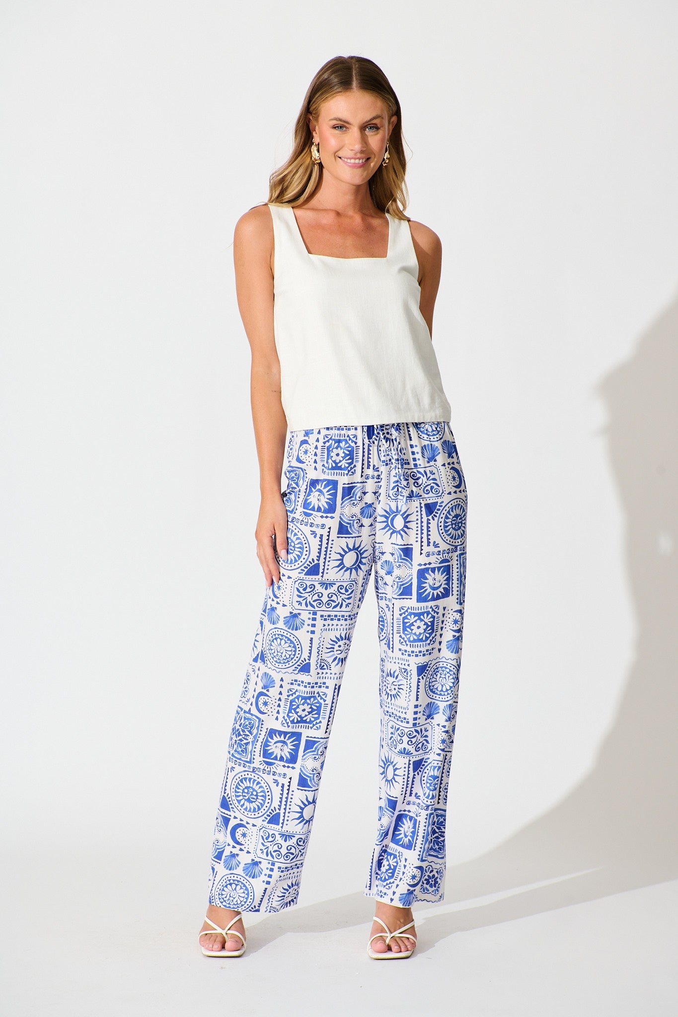 Chelsea Pant in Blue Print