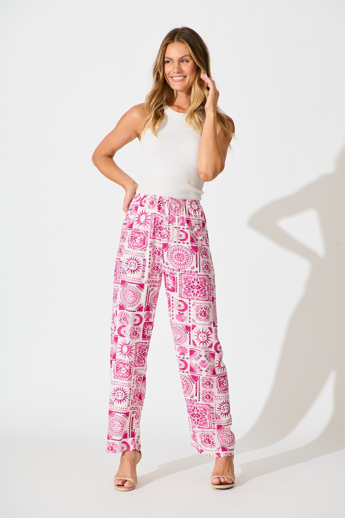 Chelsea Pant in Pink Print