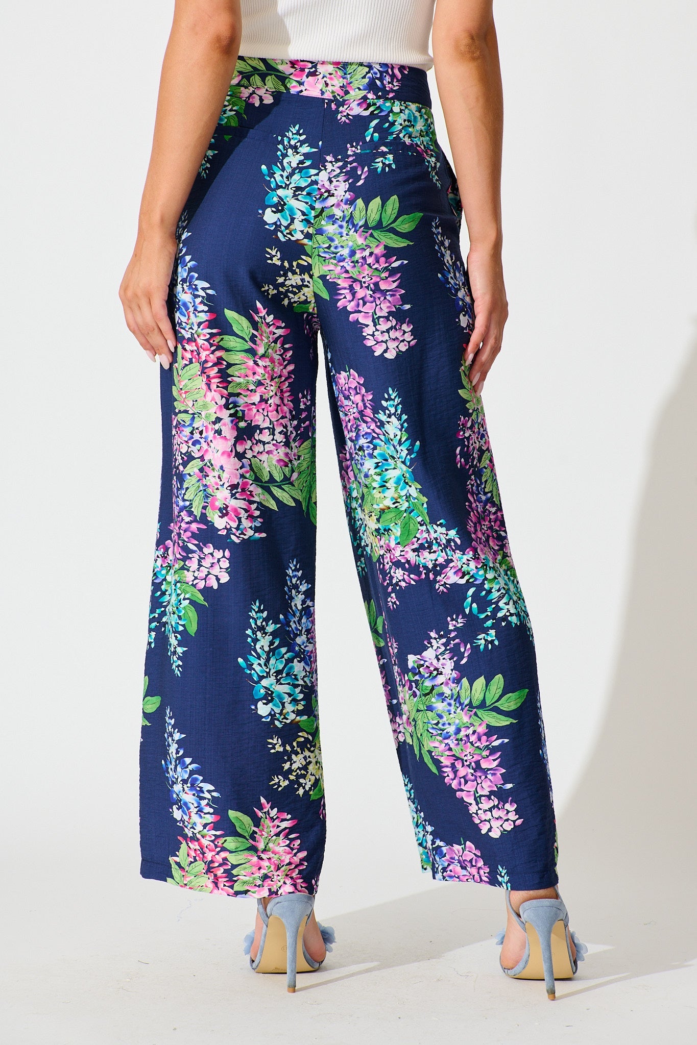 Aldridge Pant Navy Wisteria Print