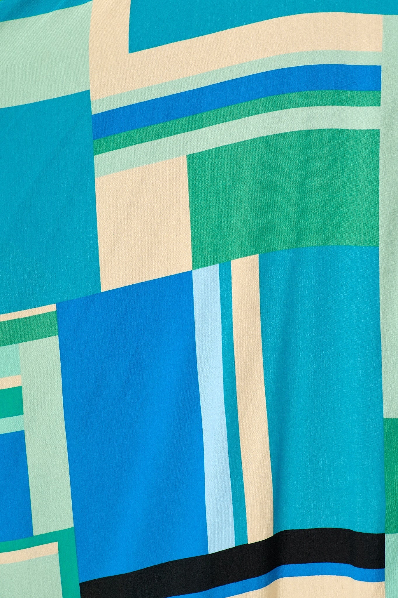 Mylee Maxi Dress in Blue with Green Geometric