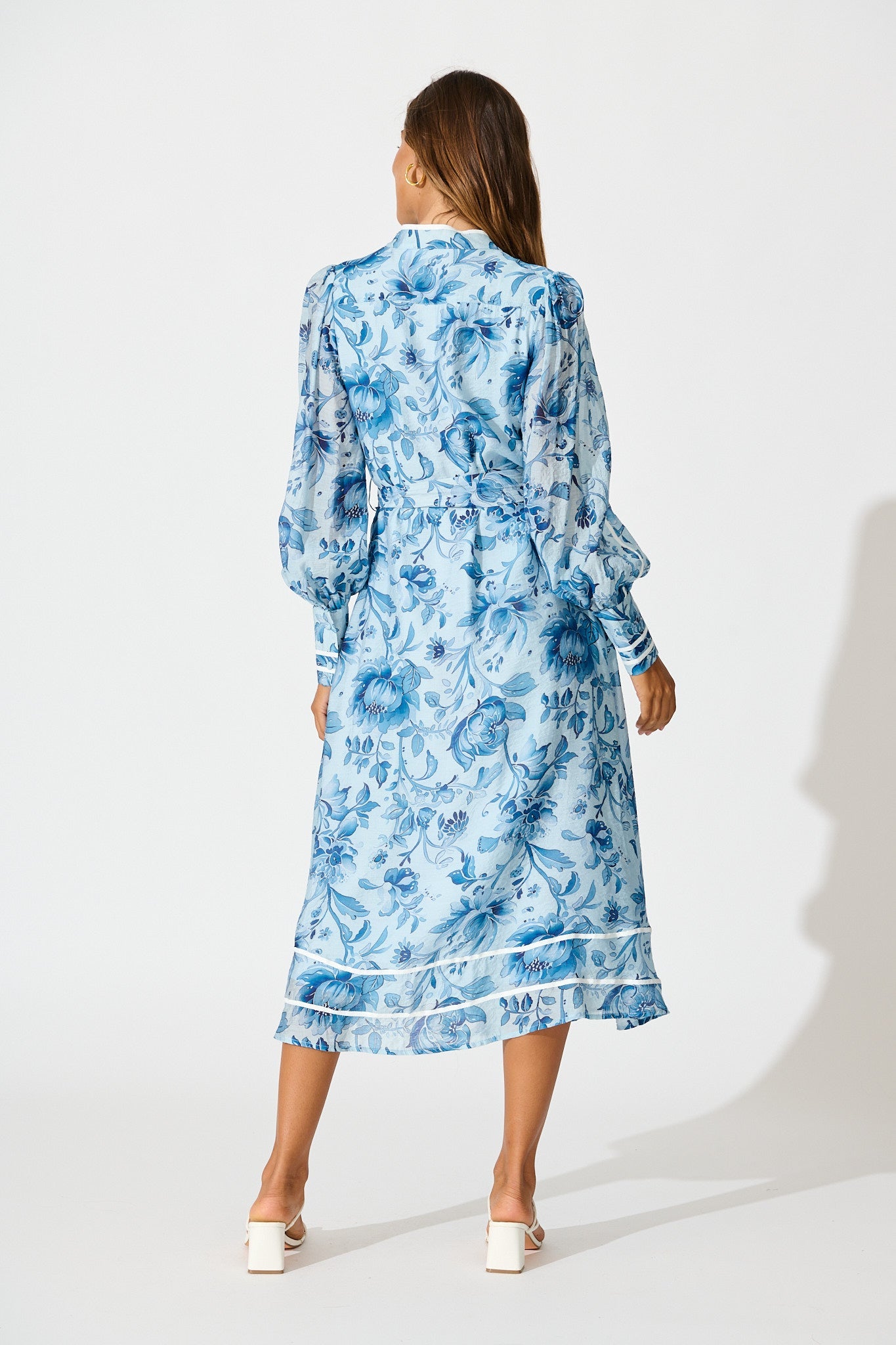 Darlington Midi Dress in Blue Floral