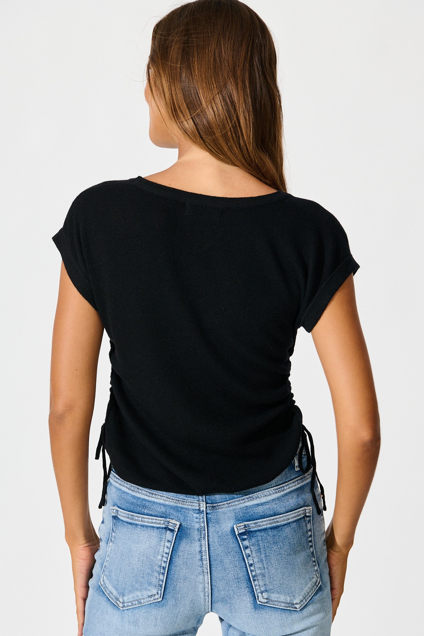 Opal Knit Top in Black Cotton Blend