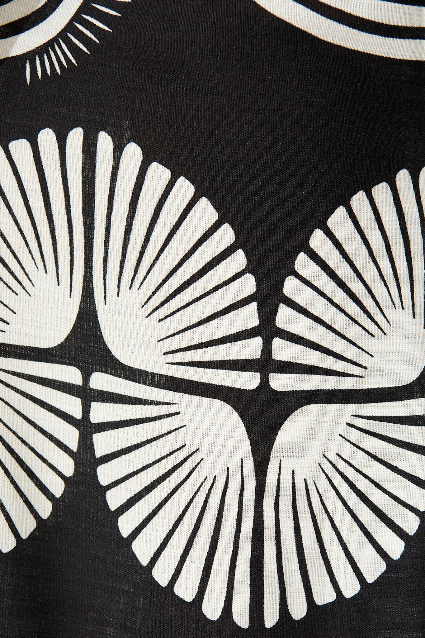 Lucinda Pant in Black with White Swirl Print Linen Blend