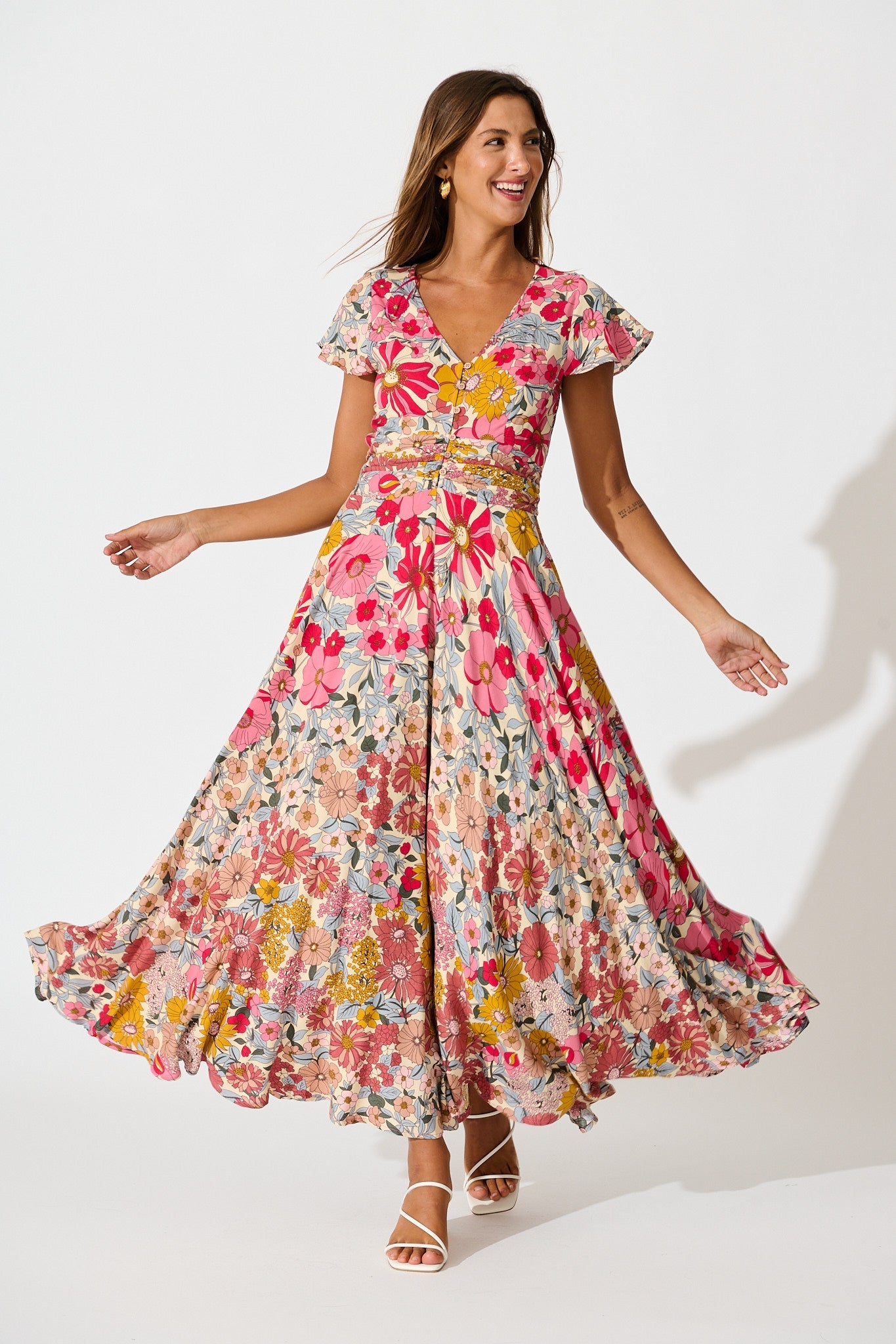 Nerissa Maxi Dress in Multi Floral