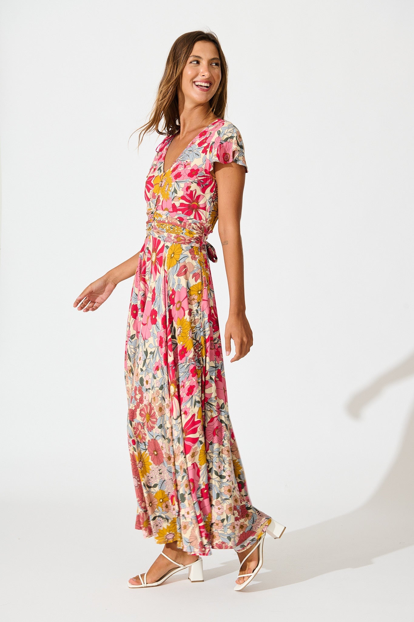 Nerissa Maxi Dress in Multi Floral