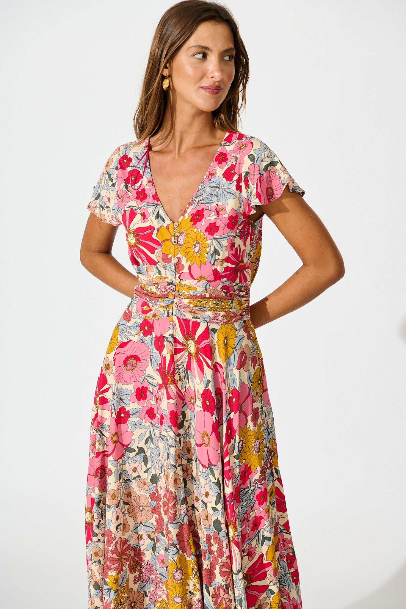 Nerissa Maxi Dress in Multi Floral