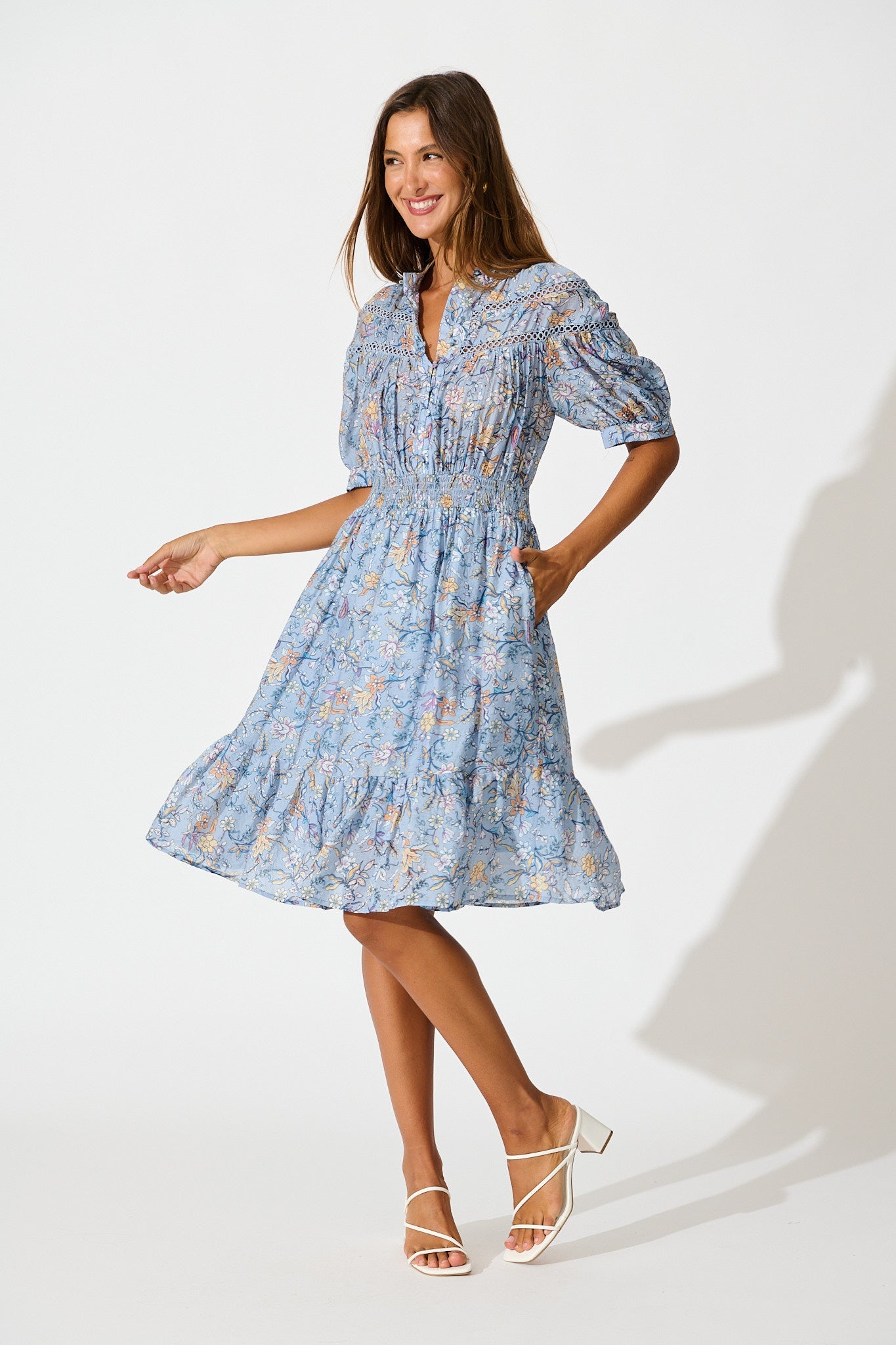 Addison Dress in Blue Multi