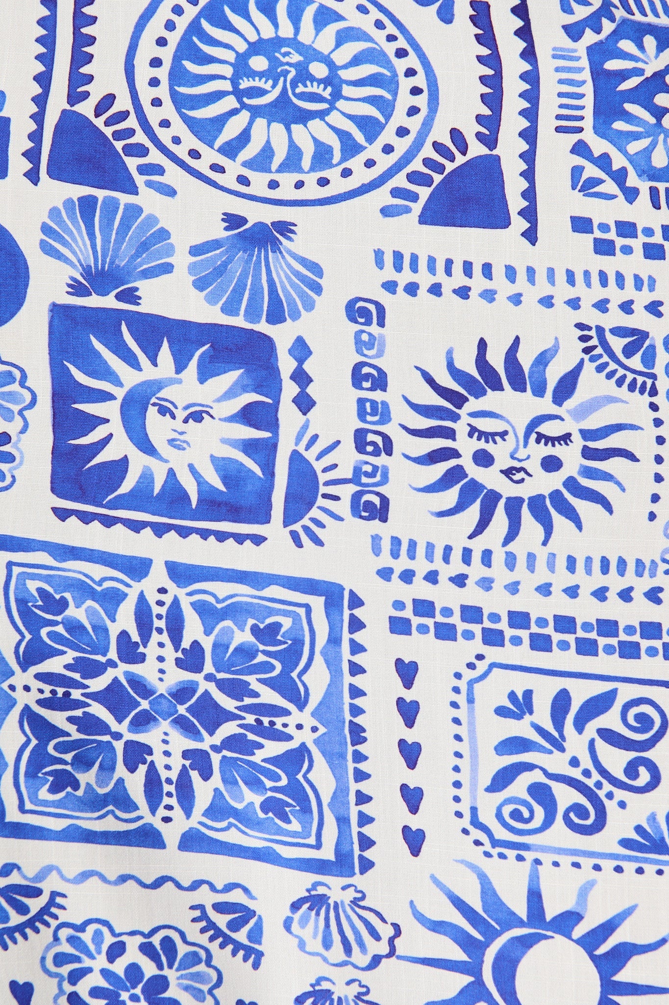 Jenna Maxi Sundress in Pink and Blue Tile Print