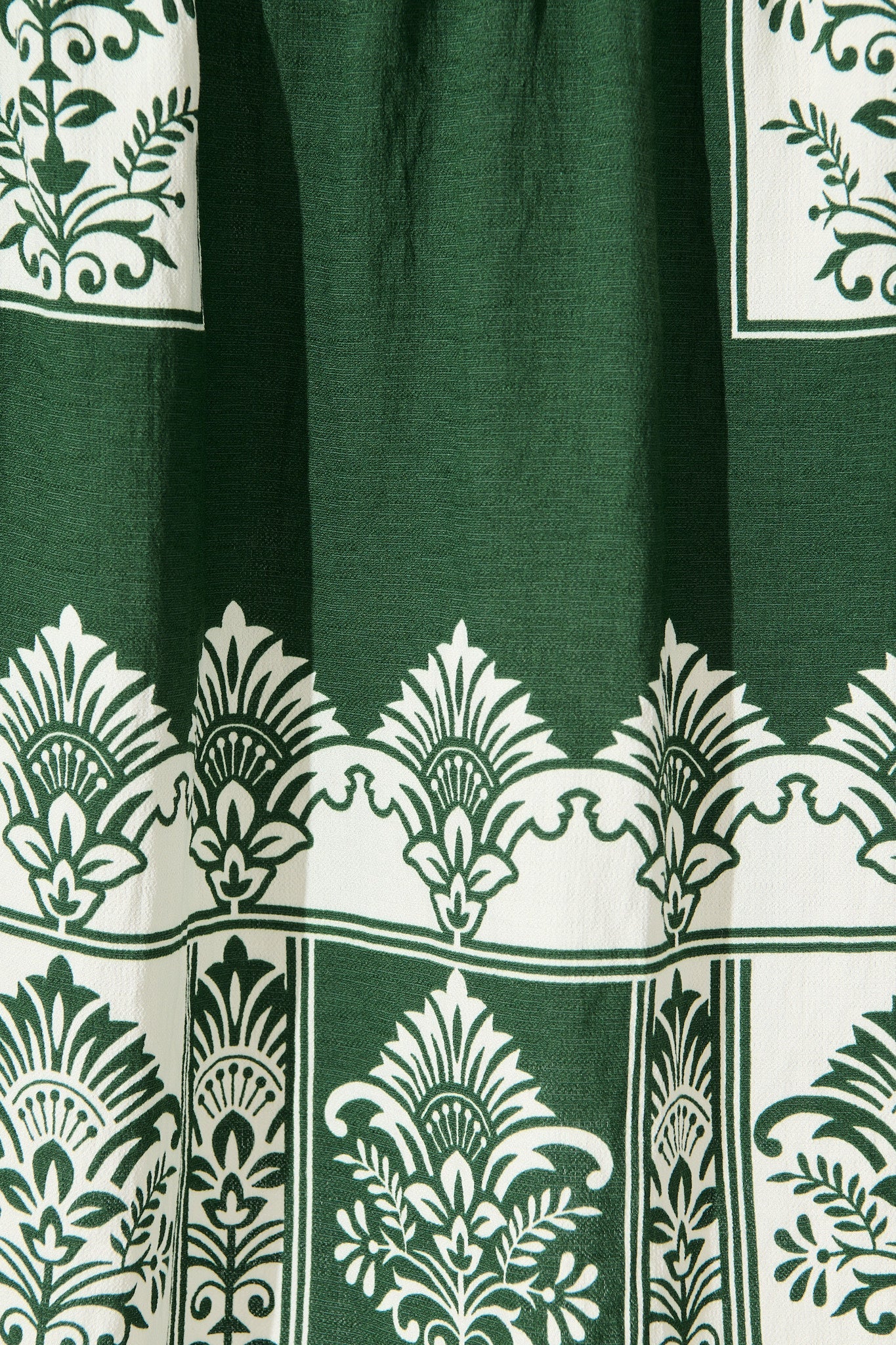 Paradise Midi Dress in Emerald Green Border Print