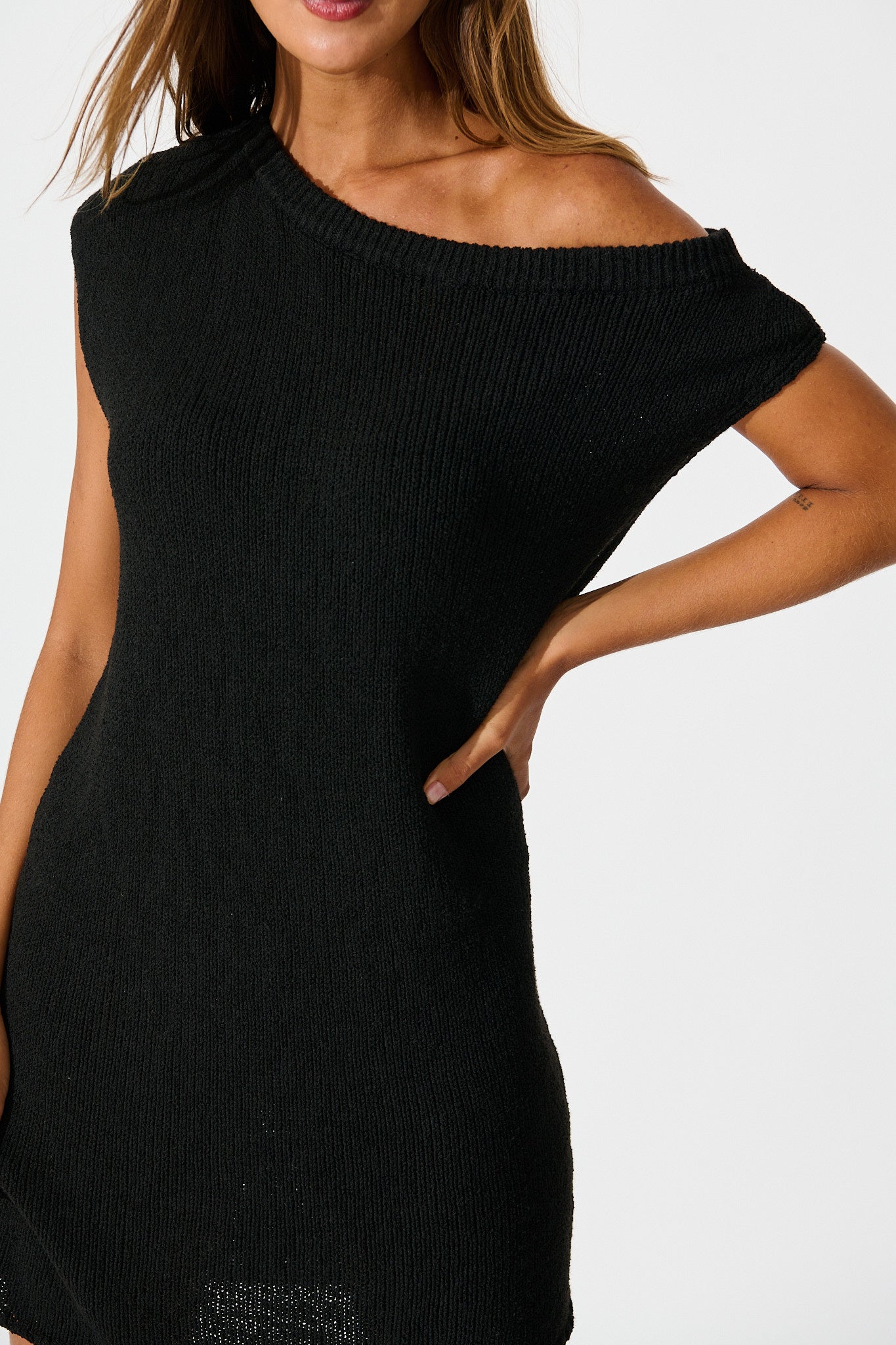 Angelica Knit Dress in Black