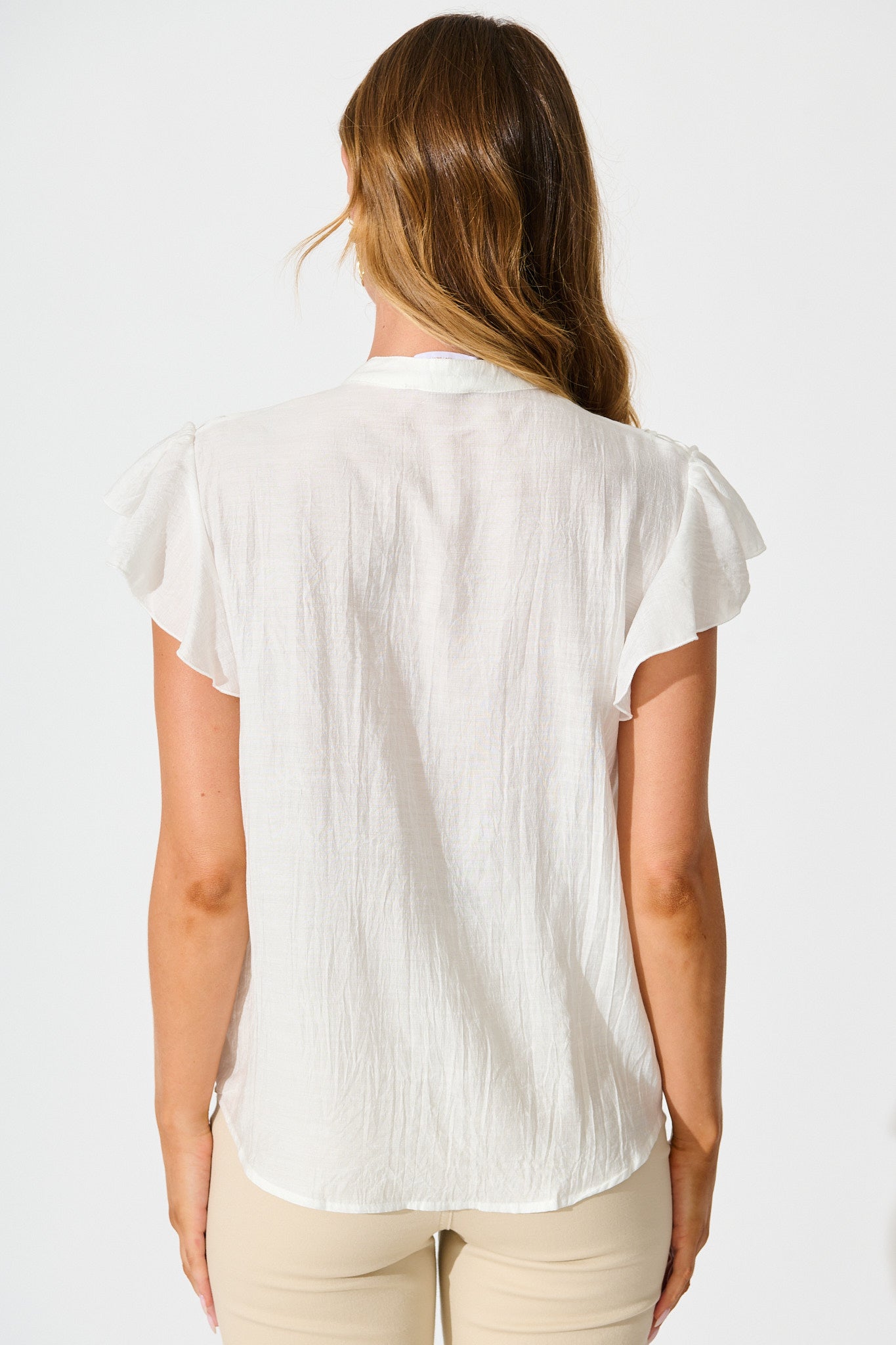 Sweetheart Shirt in White Cotton Blend