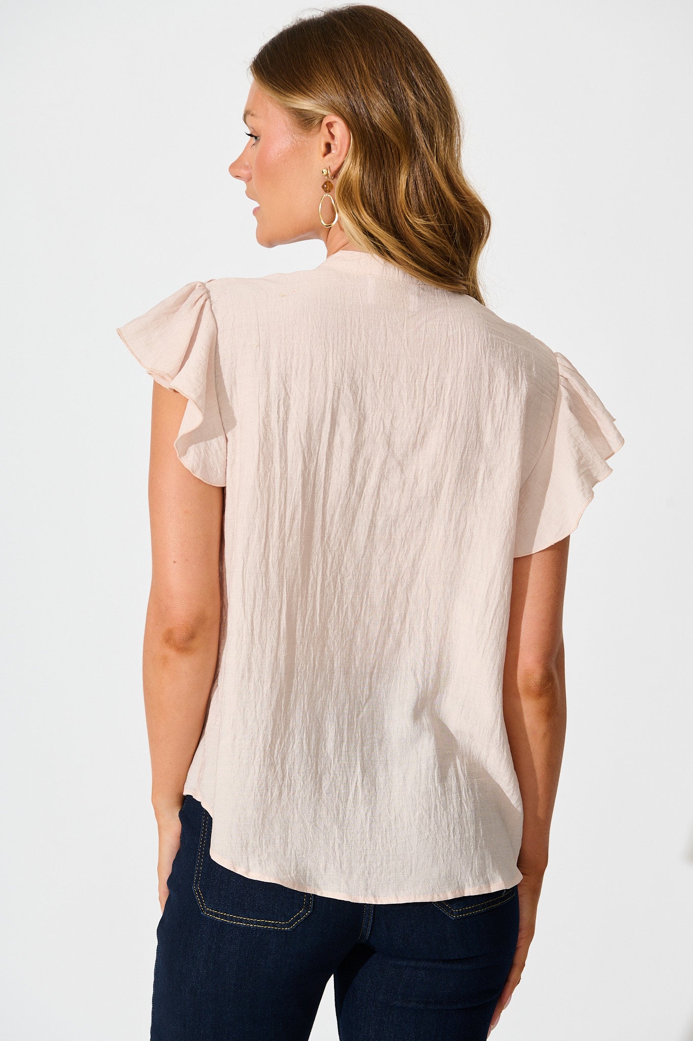 Sweetheart Shirt in Light Pink Cotton Blend