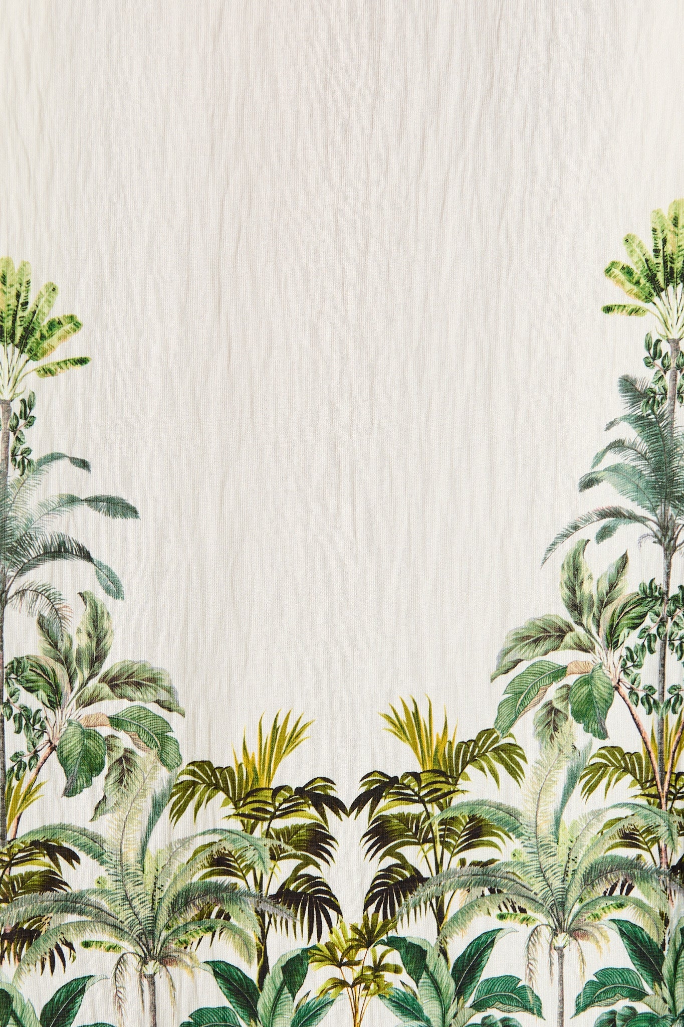 Mariah Pant in Cream with Green Palm Tree Border Print