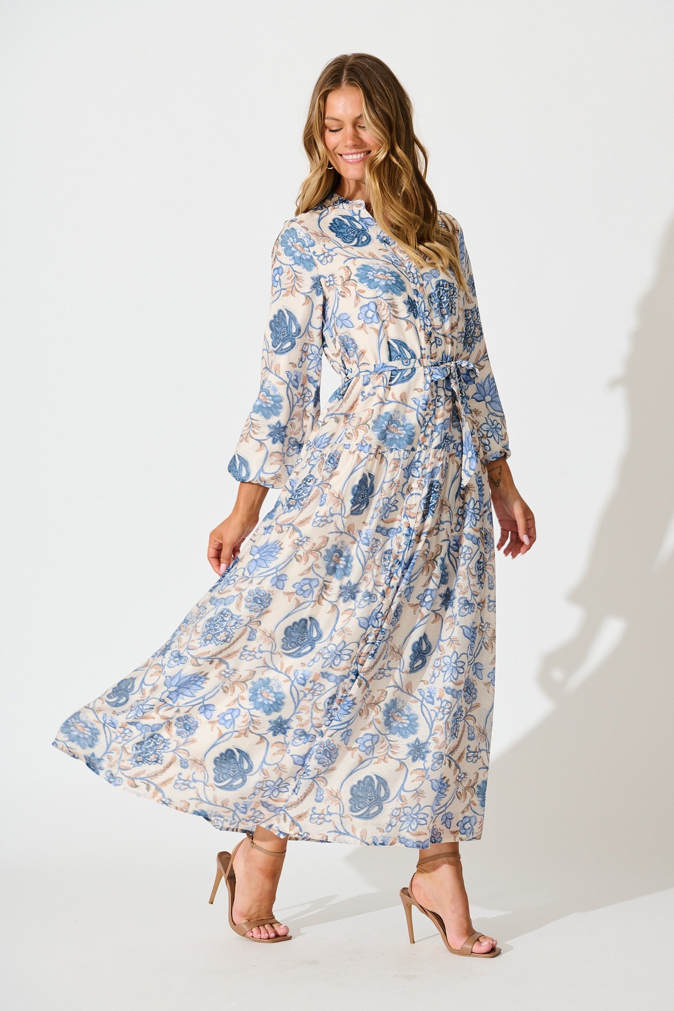 Rumours Maxi Dress in Blue Multi Floral
