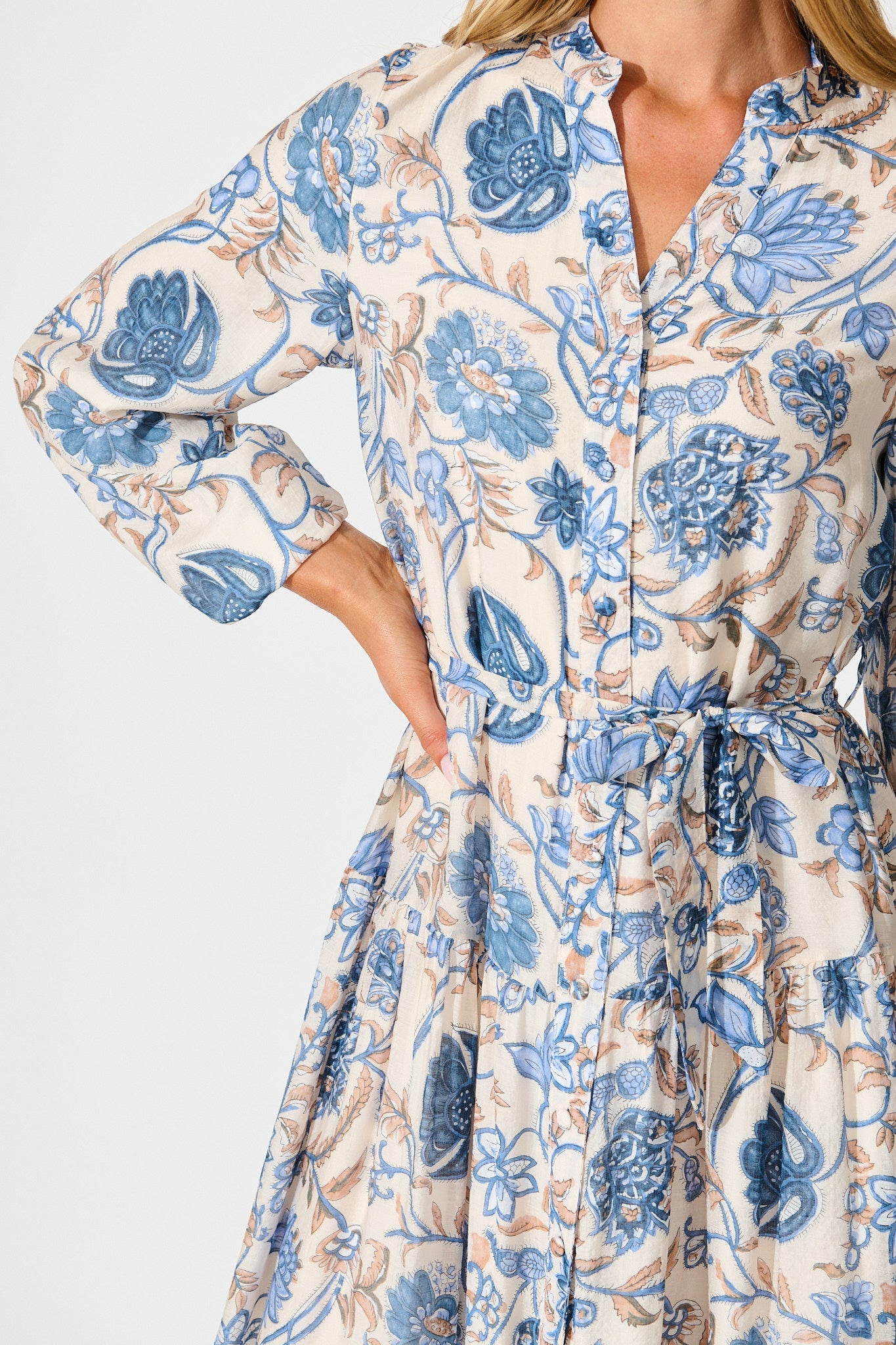 Rumours Maxi Dress in Blue Multi Floral