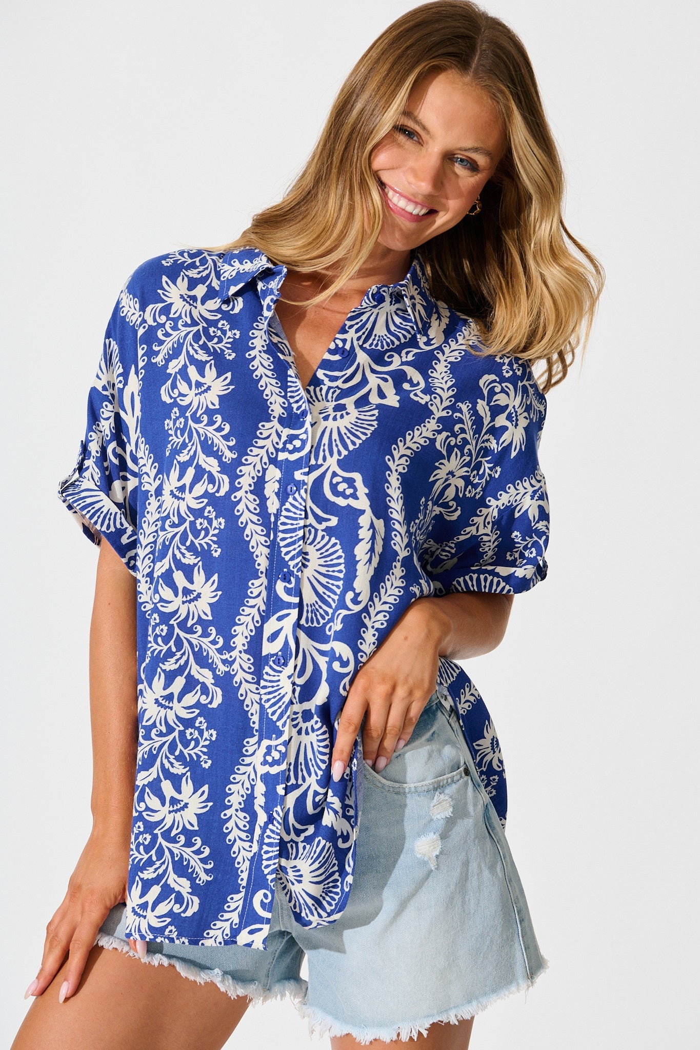 All mine Shirt in Blue with White Print