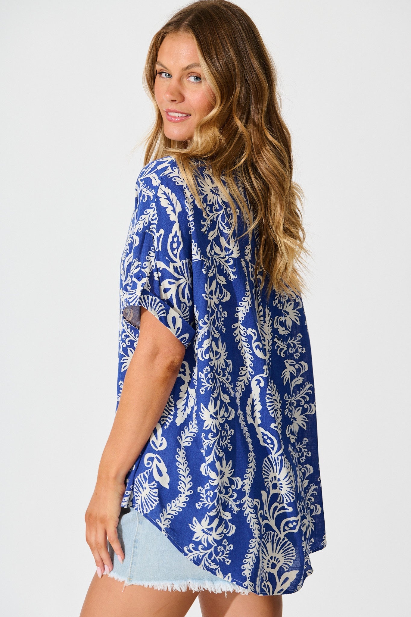 All mine Shirt in Blue with White Print