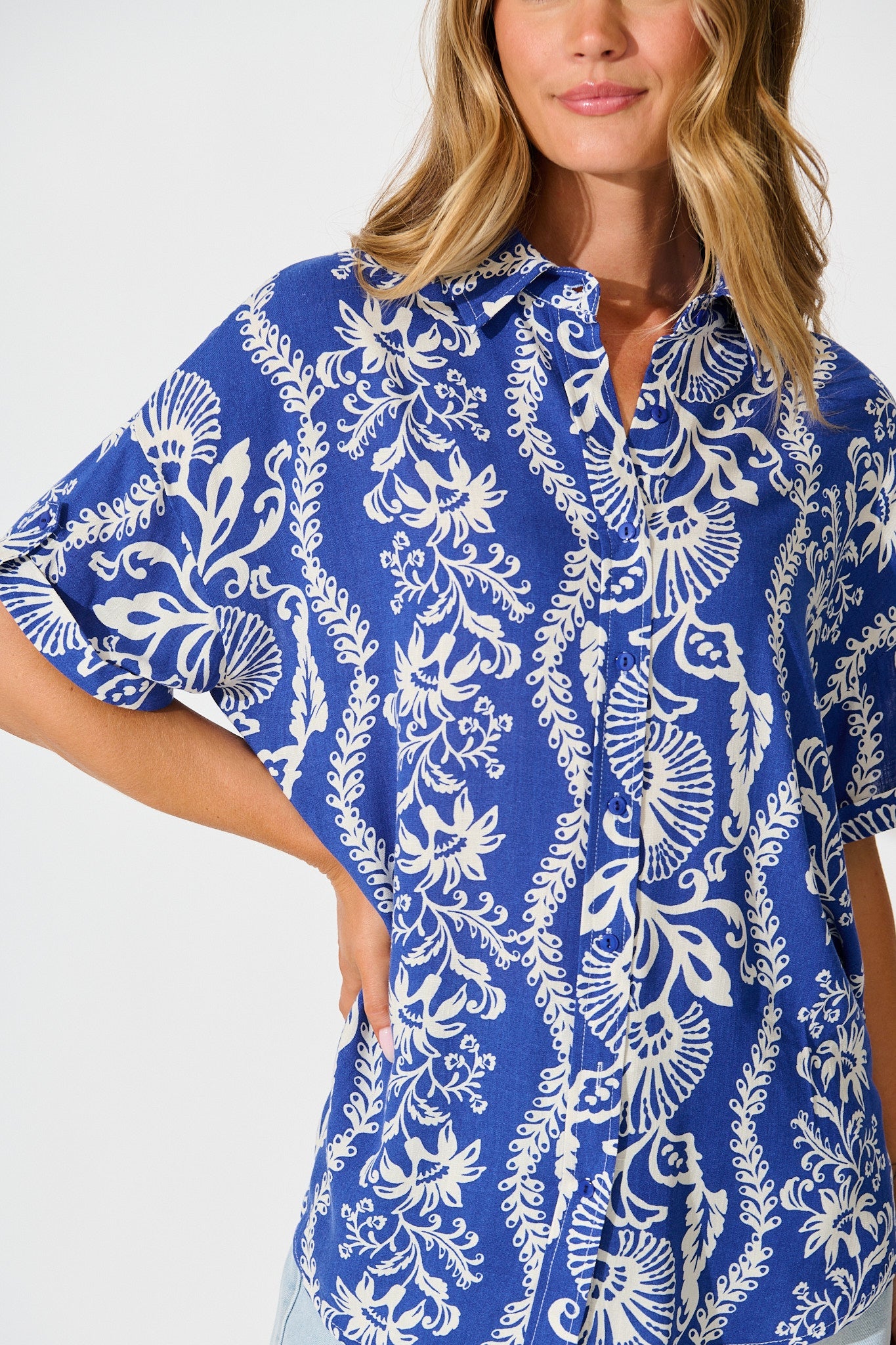 All mine Shirt in Blue with White Print