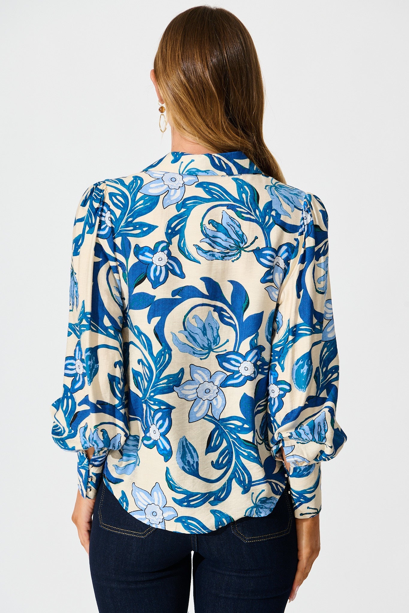 Florence Shirt in Blue Floral Print