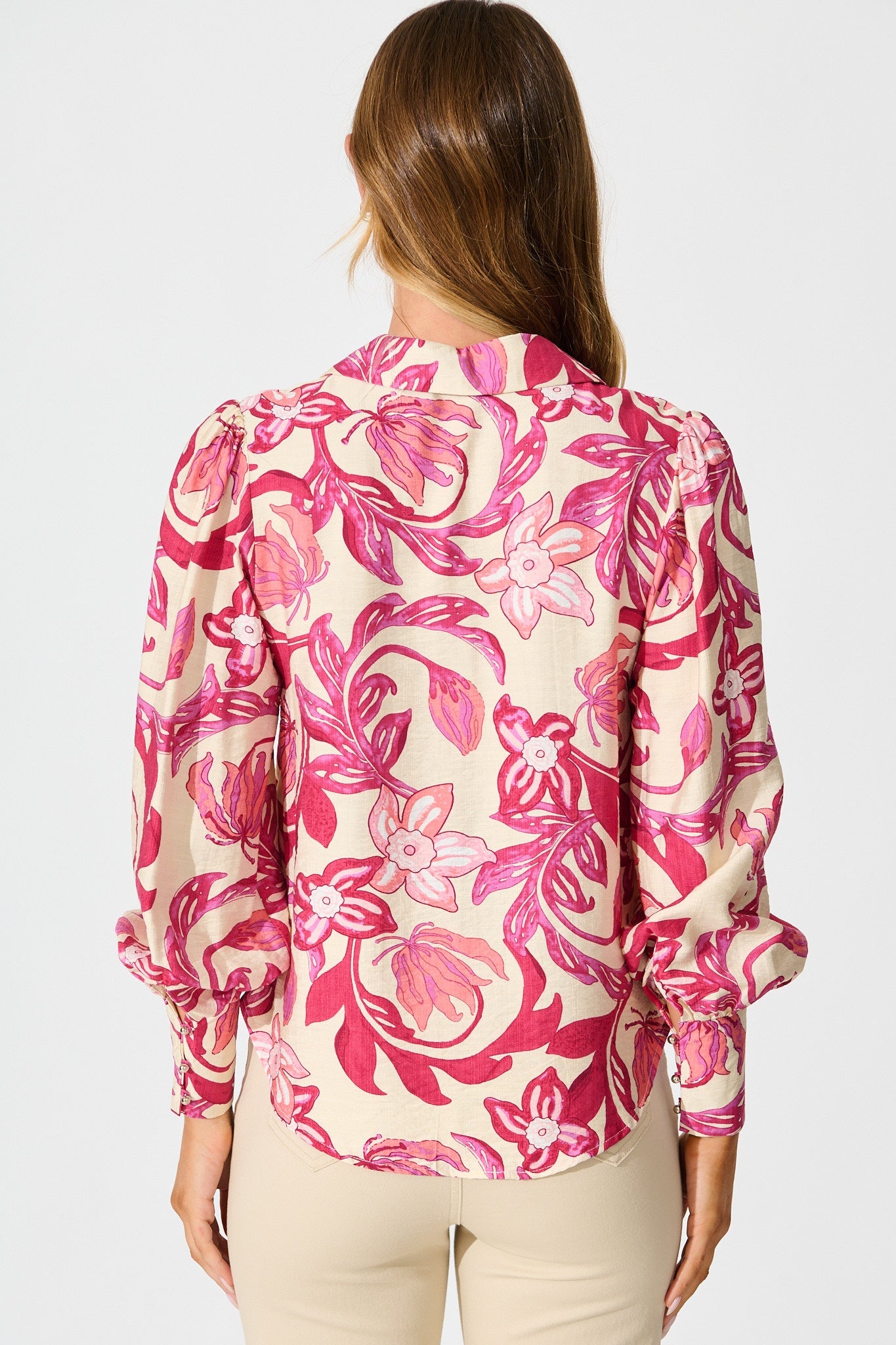 Florence Shirt in Pink Floral Print