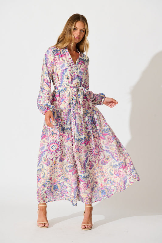 Rumours Maxi Dress in Pink Multi Floral