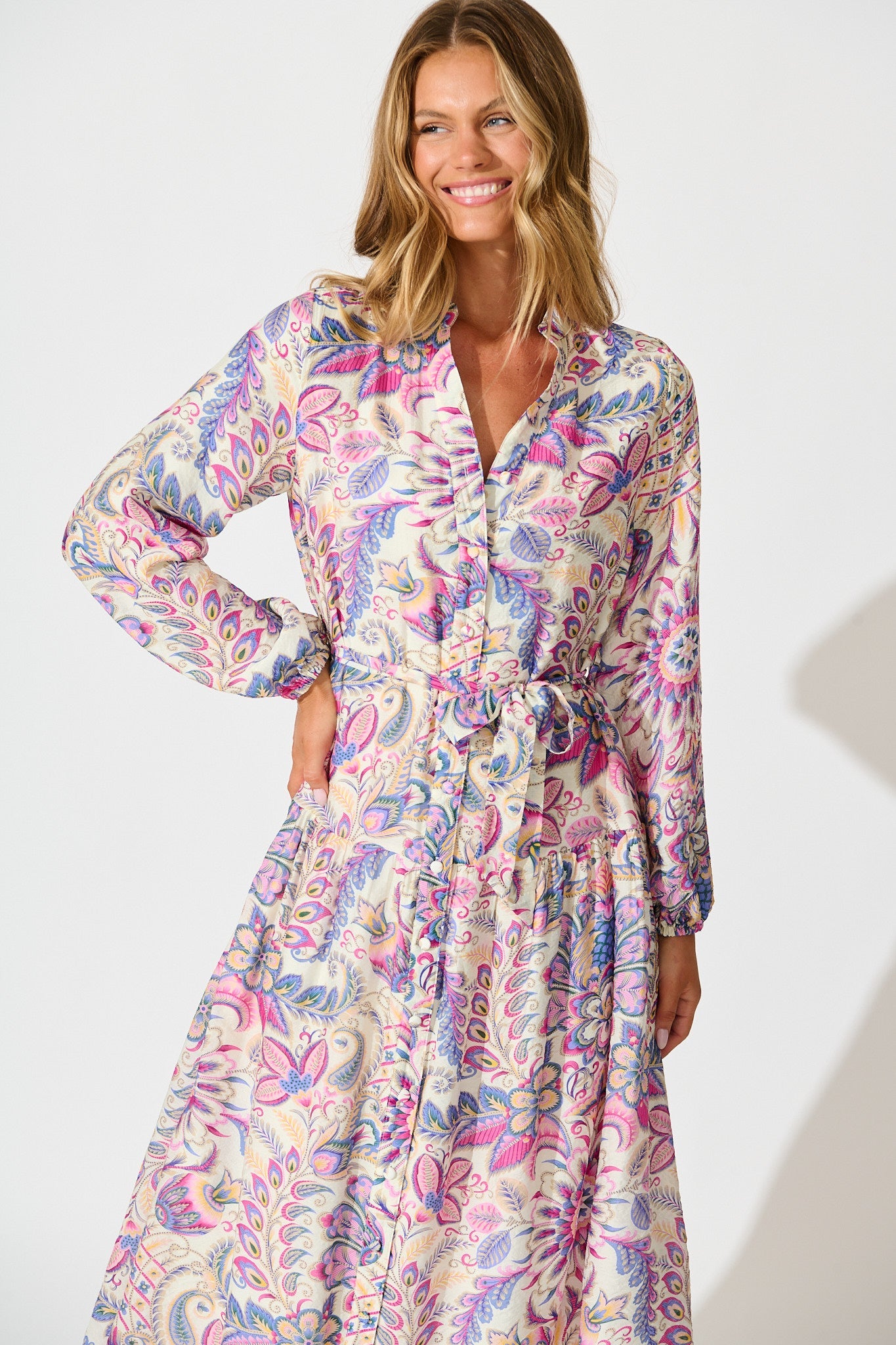 Rumours Maxi Dress in Pink Multi Floral