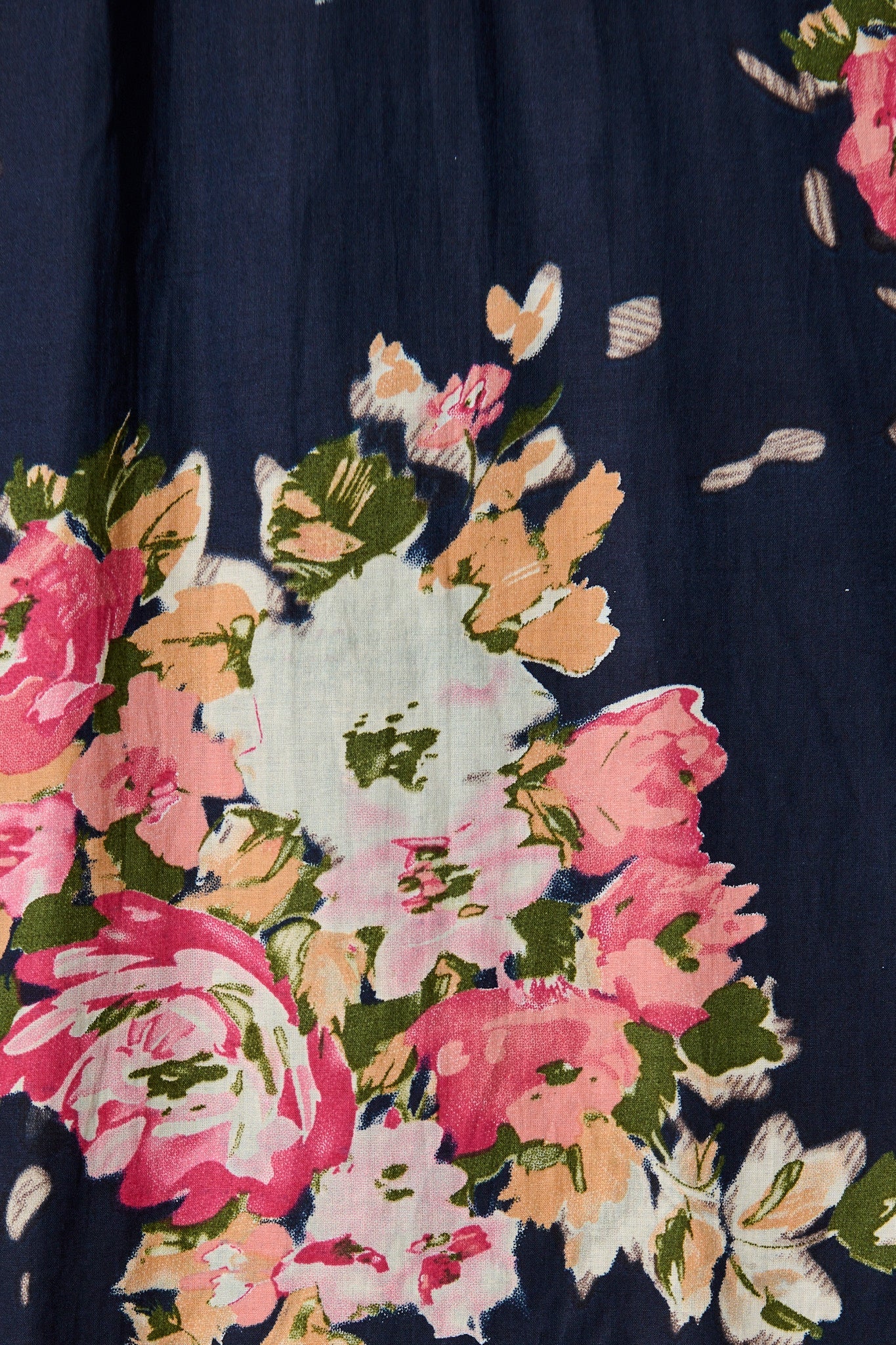 Indianna Midi Dress in Navy with Multi Floral Cotton