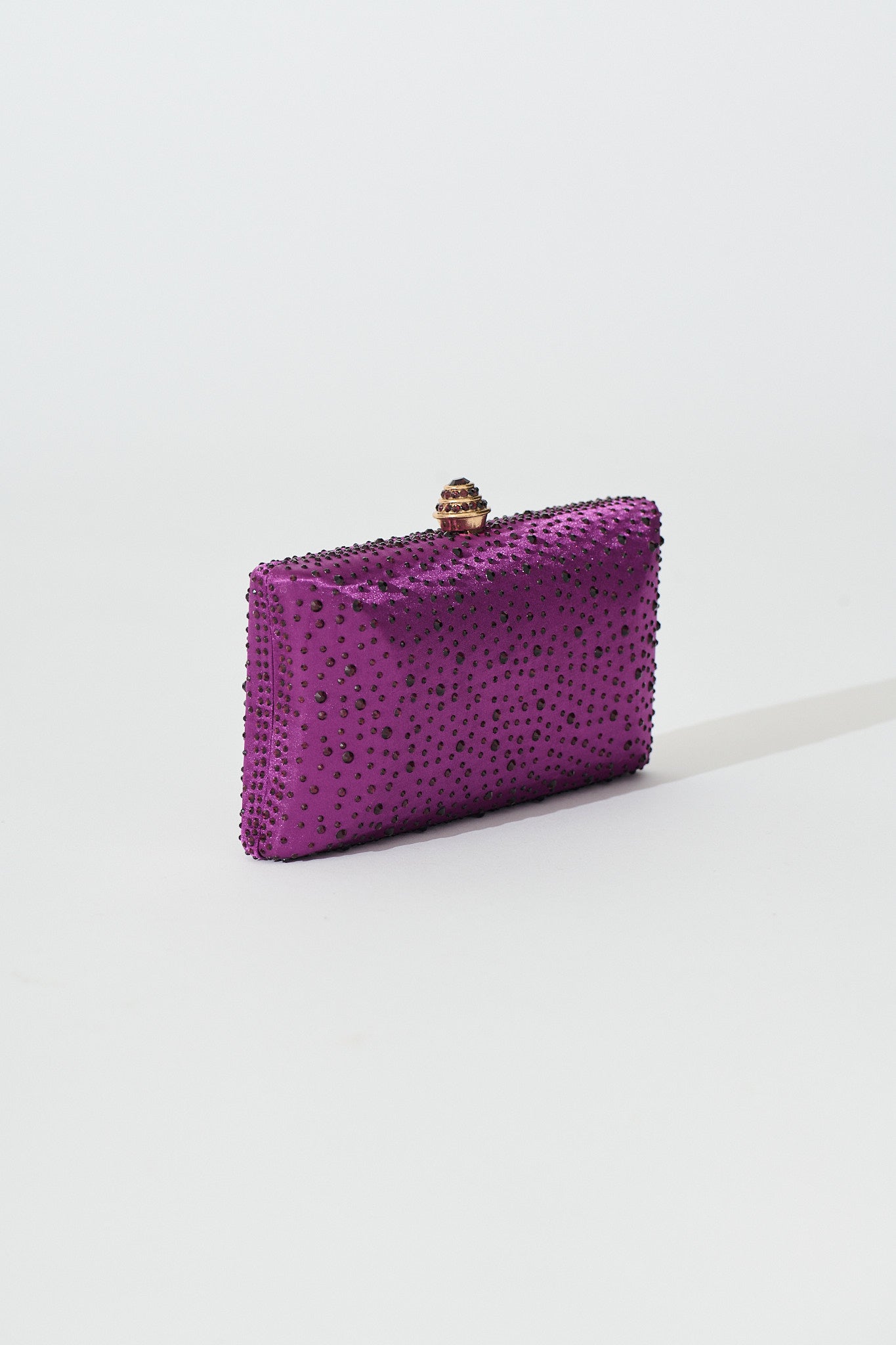 Sonia Clutch Bag in Purple Diamante