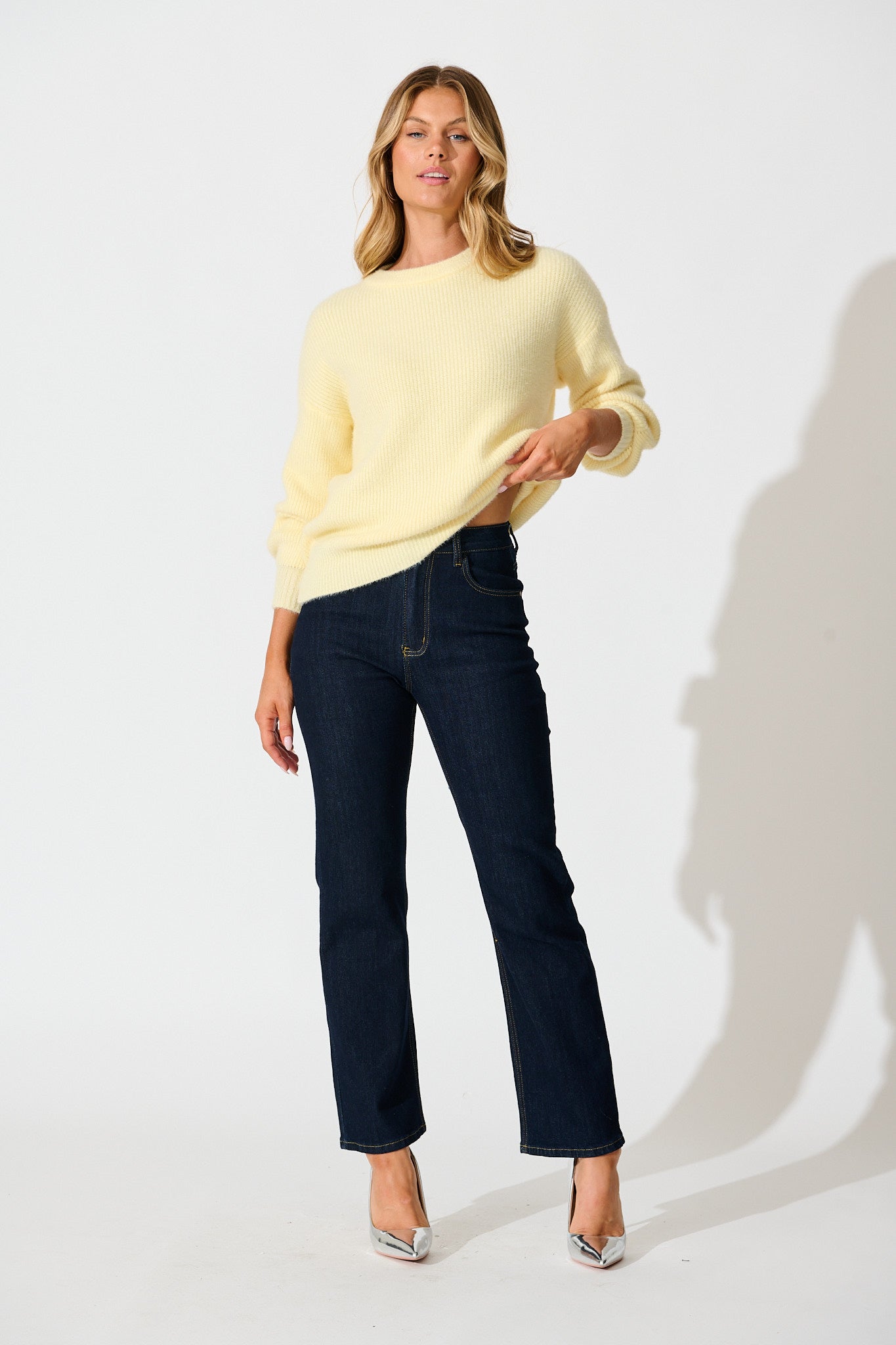 Arla Knit In Lemon Wool Blend