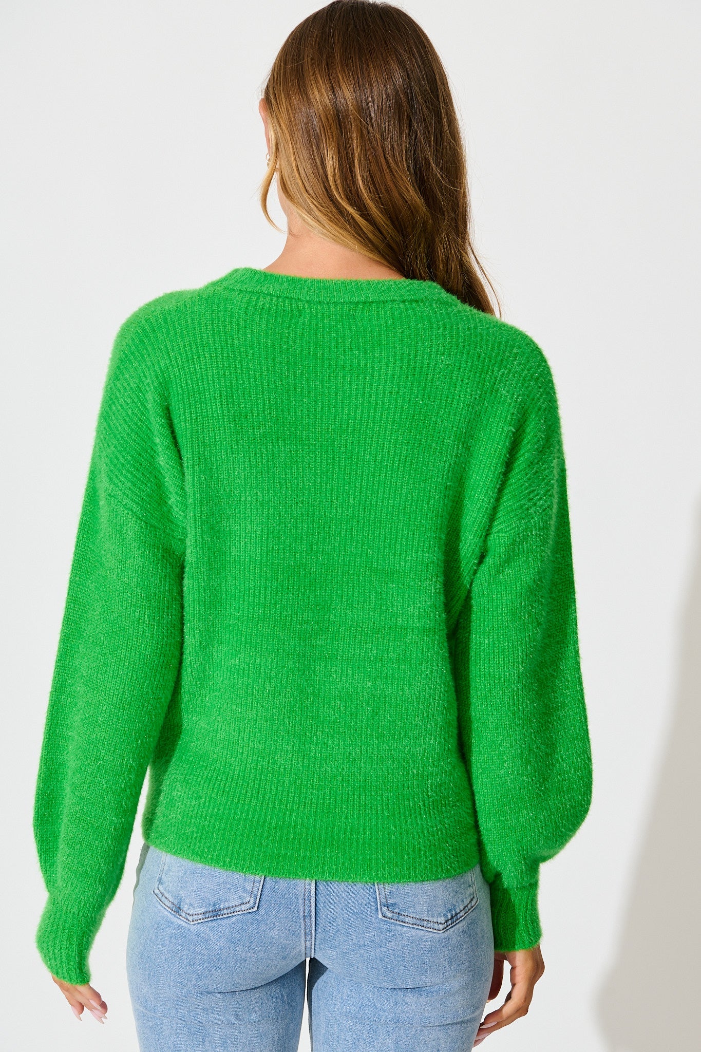 Arla Knit In Green Wool Blend
