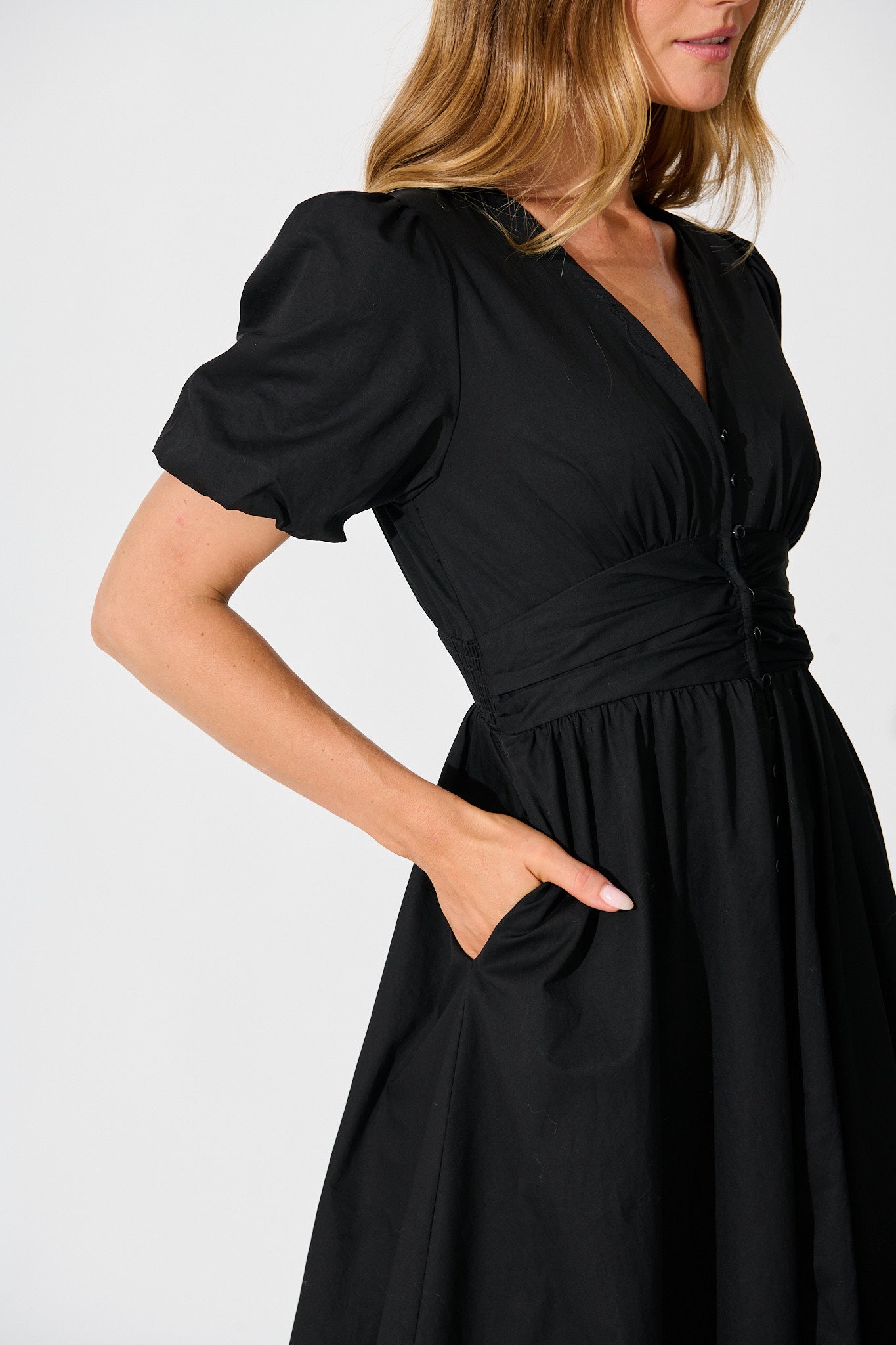 Mina Midi Dress in Black